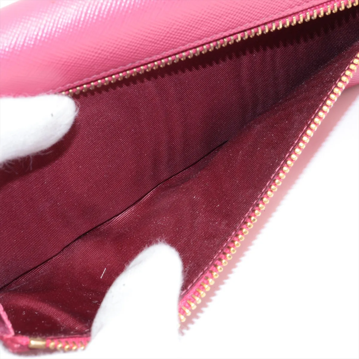 Saffiano Metal 1M1132 Leather Long Wallet Pink — view 12