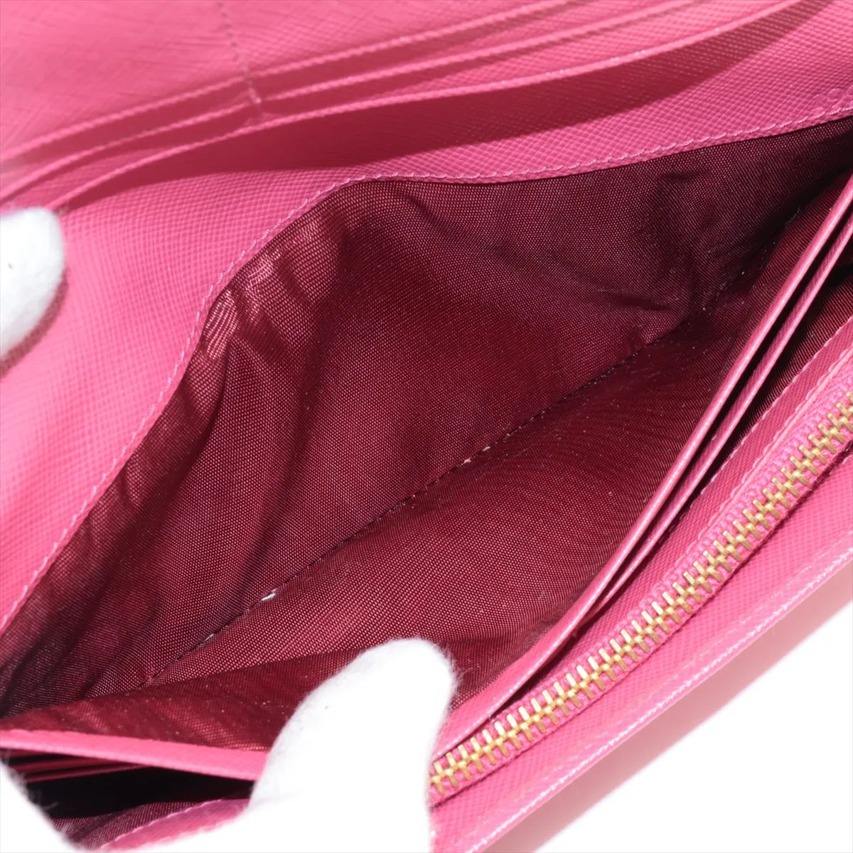 Saffiano Metal 1M1132 Leather Long Wallet Pink — view 6