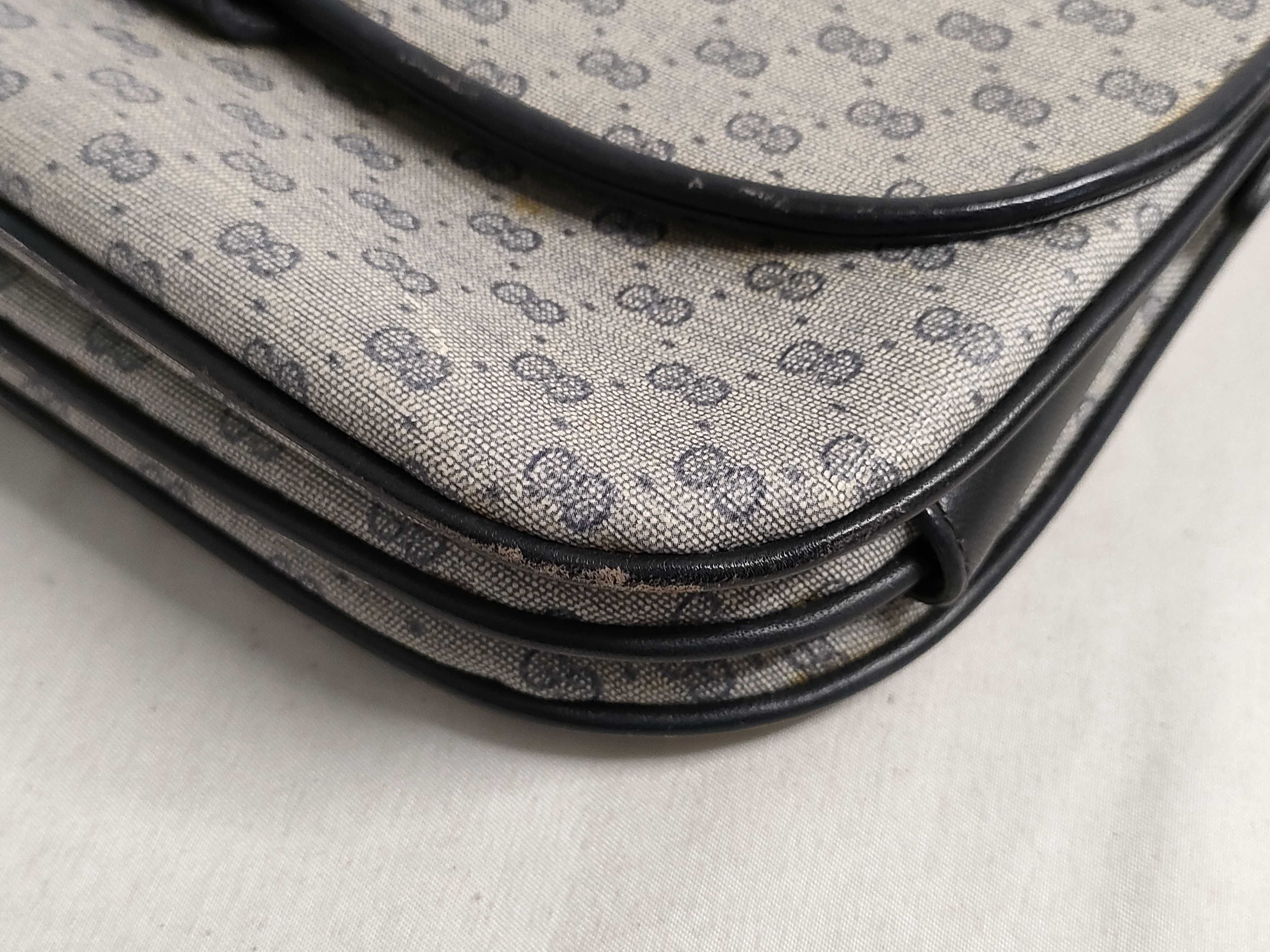 GG Gucci 001 406 1780 Micro GG Shoulder Bag PVC Leather Navy Shoulder Bag — view 6