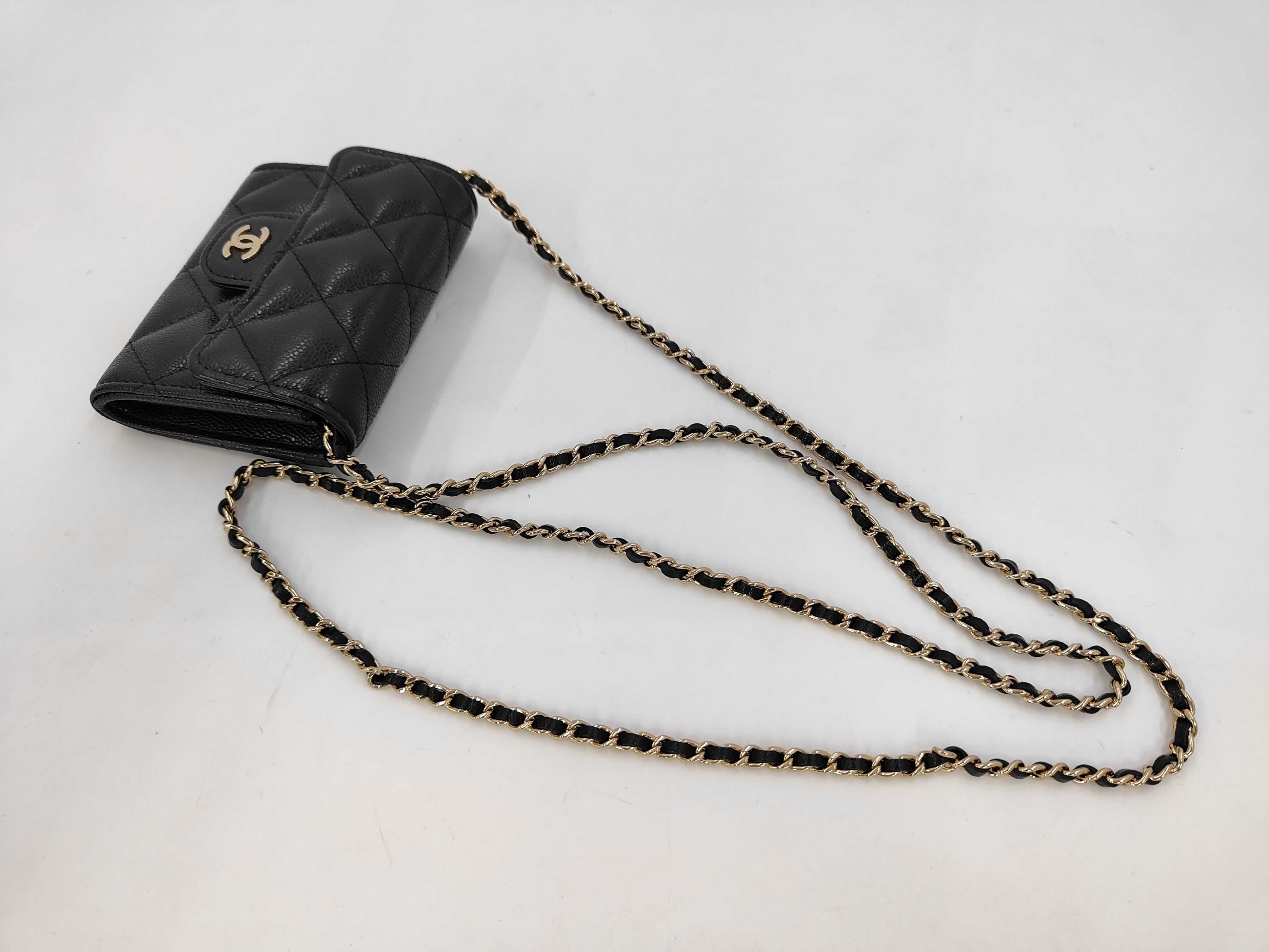 caviar skin mini chain wallet — view 7