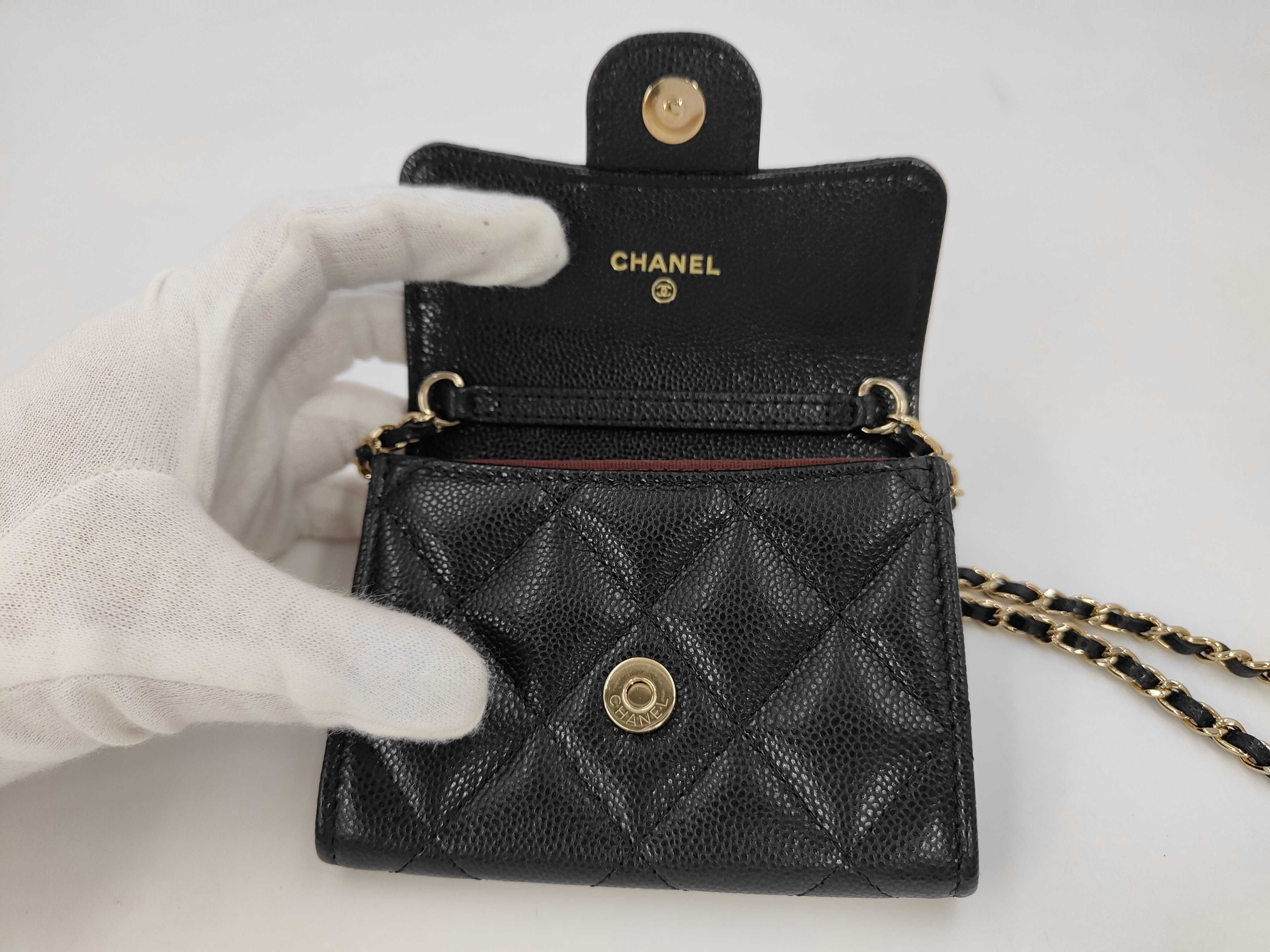 caviar skin mini chain wallet — view 9