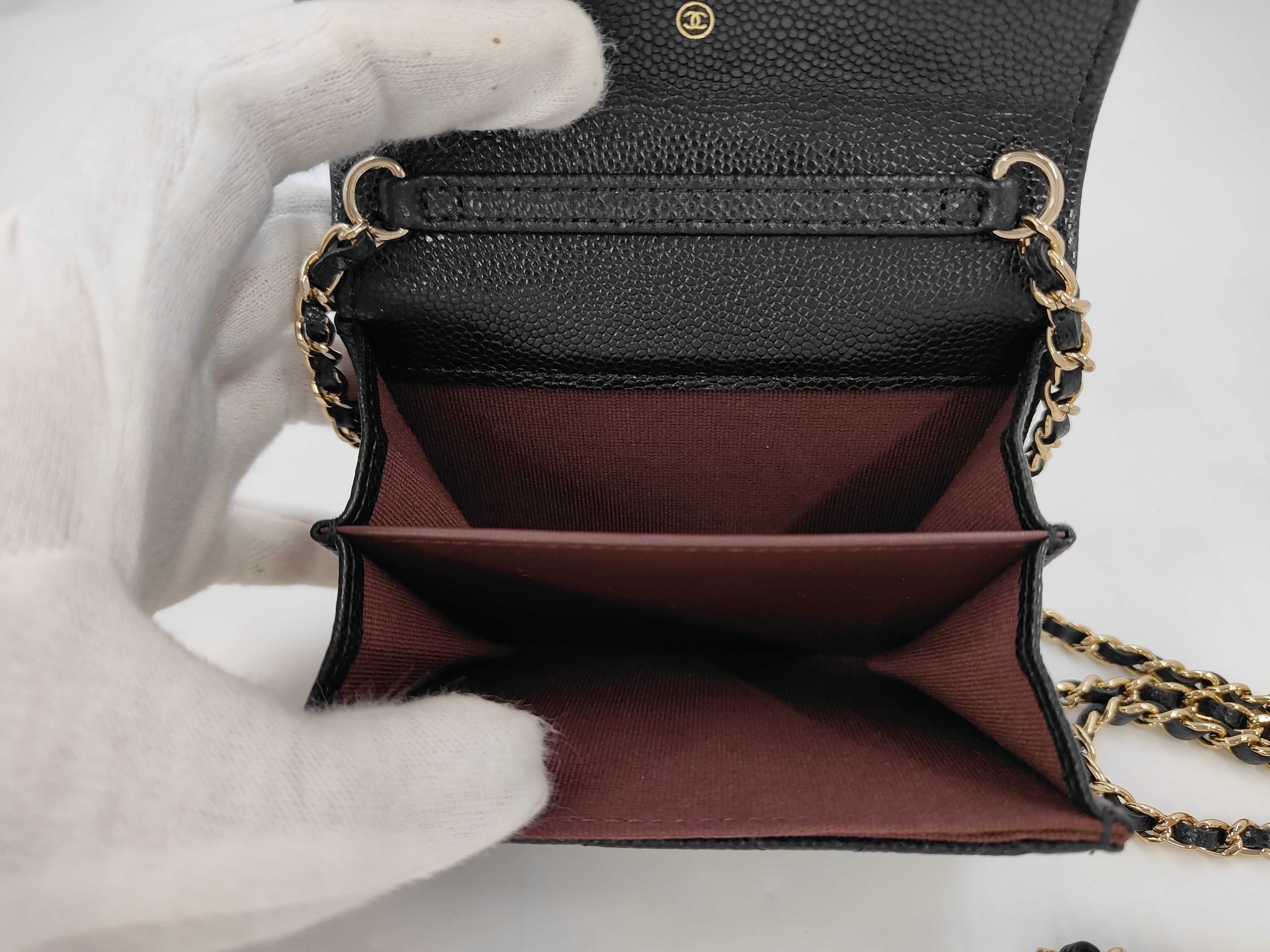 caviar skin mini chain wallet — view 10