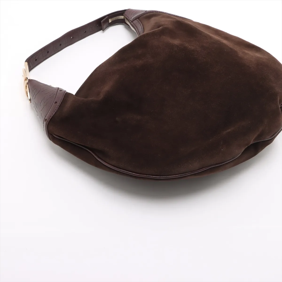 Horsebit Suede Shoulder Bag Brown 145764 — view 4