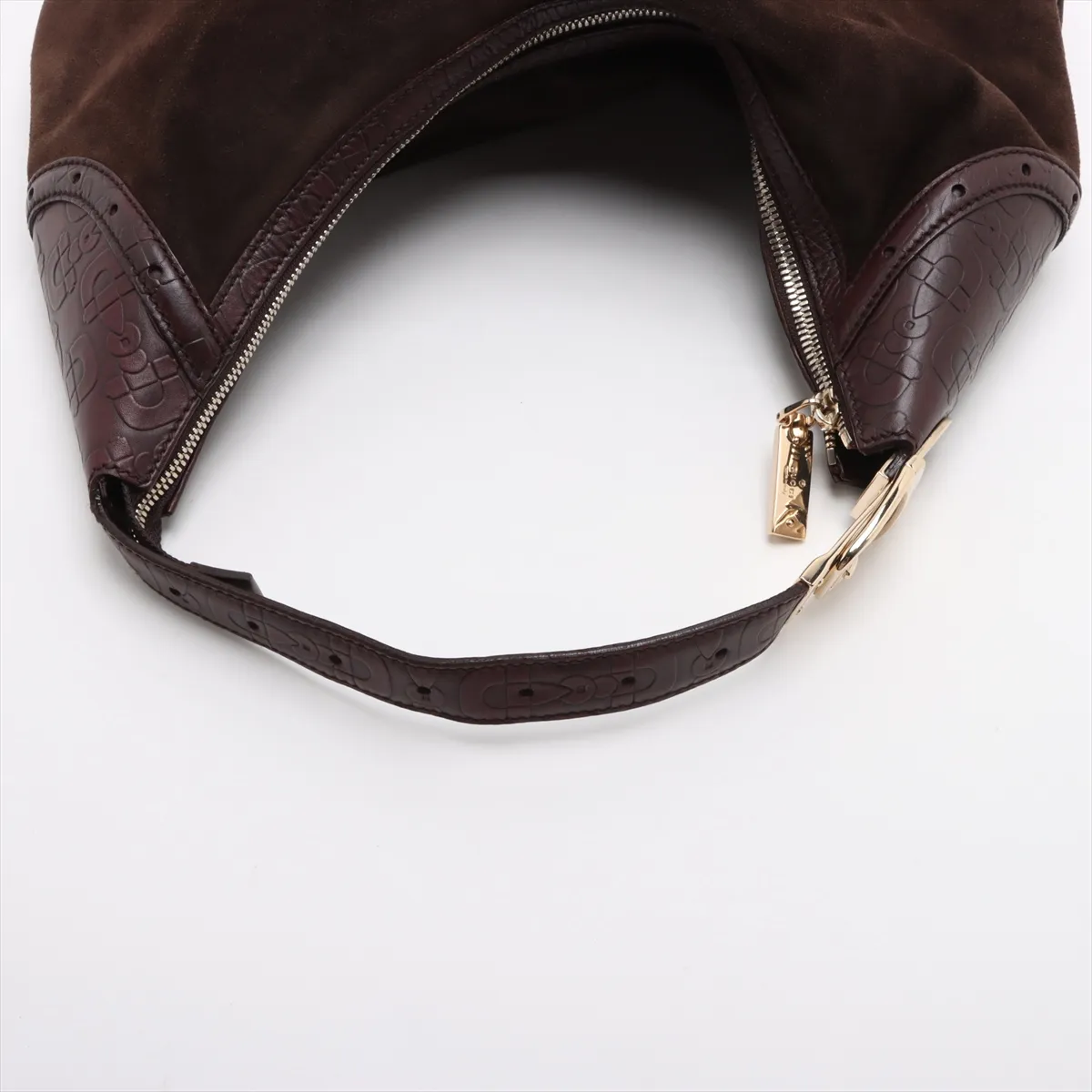 Horsebit Suede Shoulder Bag Brown 145764 — view 5