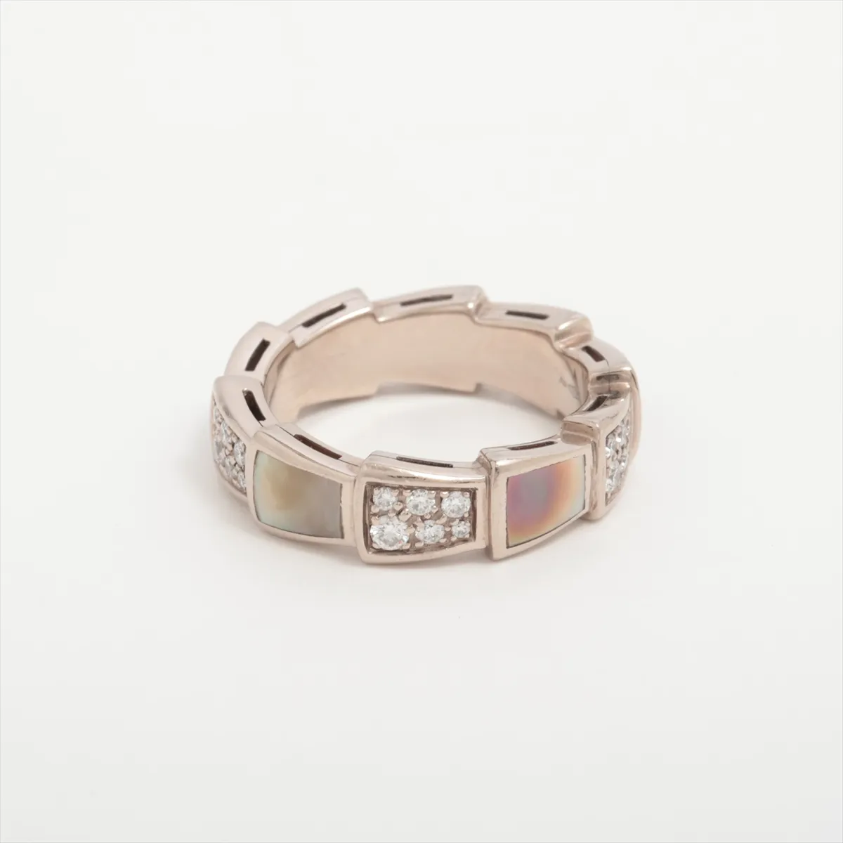 Serpenti Viper Band Shell Diamond Ring 750 (WG) 6.3g 50 K96YH5 Shell — view 2