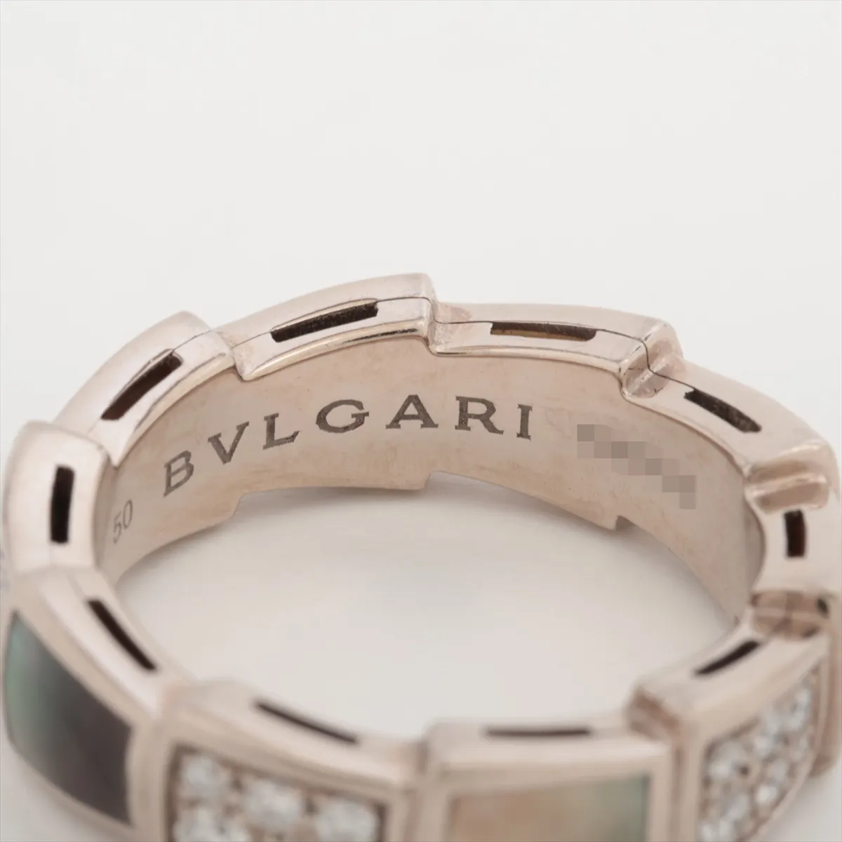 Serpenti Viper Band Shell Diamond Ring 750 (WG) 6.3g 50 K96YH5 Shell — view 4