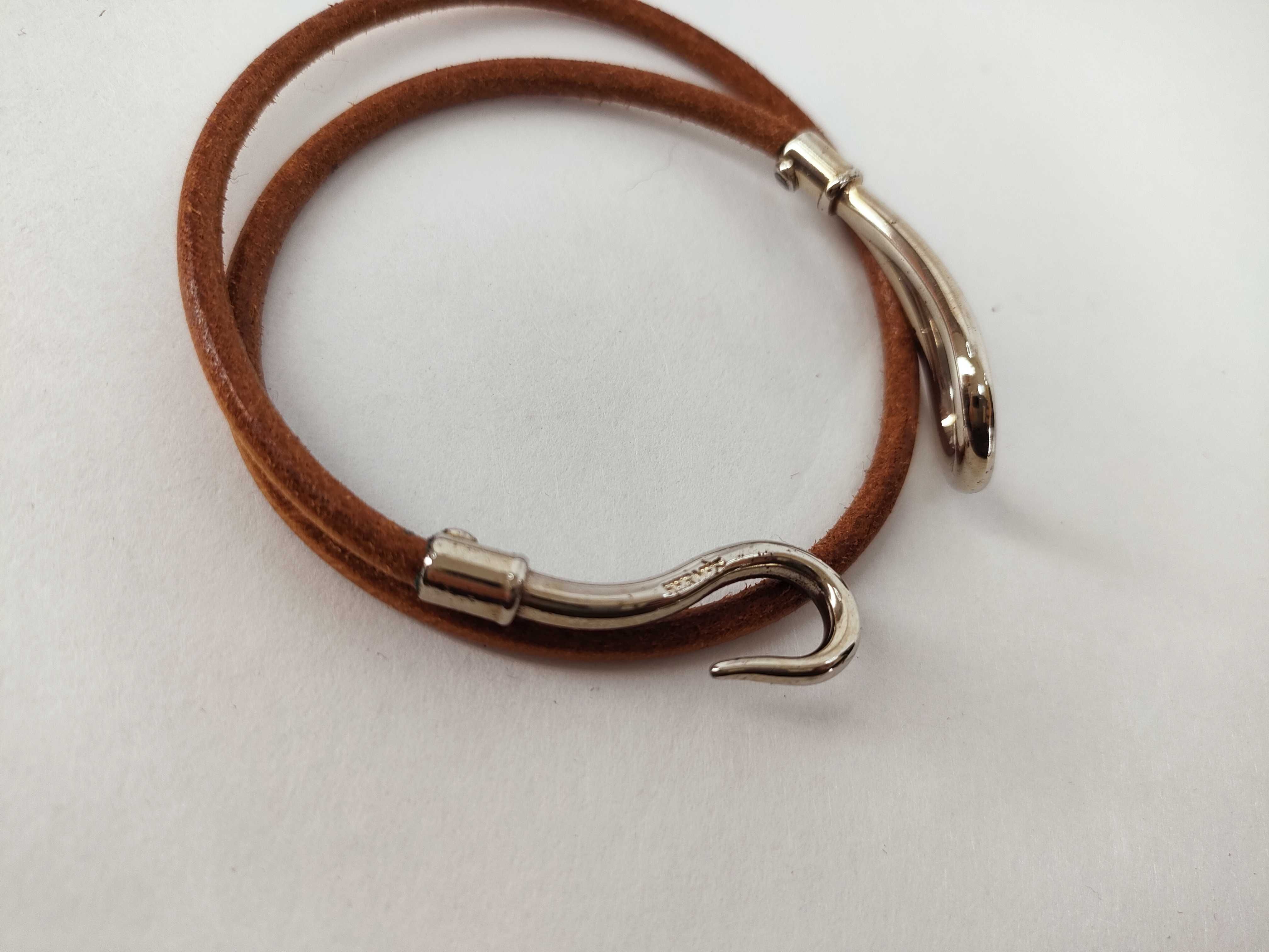 Jumbo Bracelet, Silver Hardware, Double Strand Bracelet/Bangle — view 6