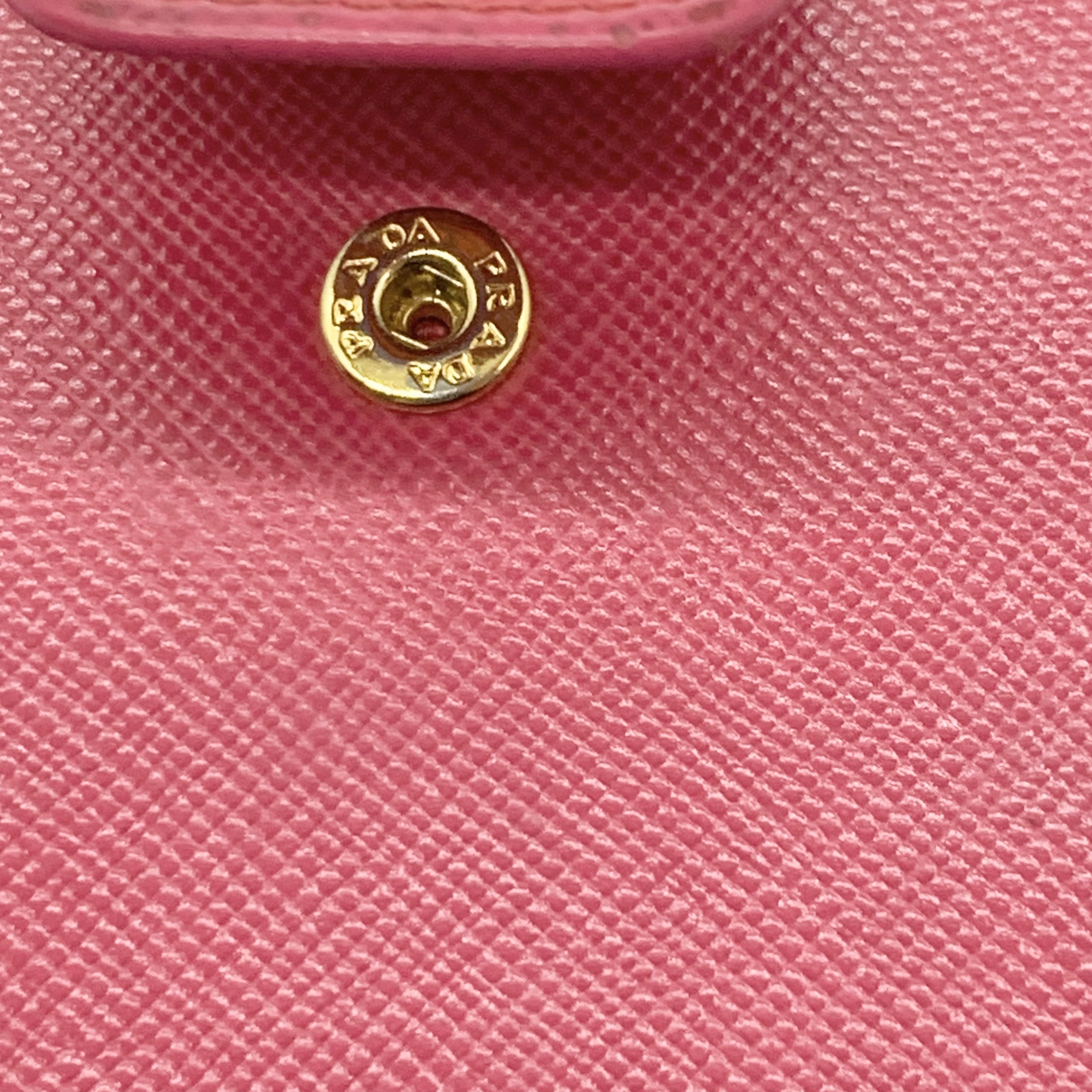 Saffiano Leather Coin Case Wallet Compact Pink Wallet — view 8