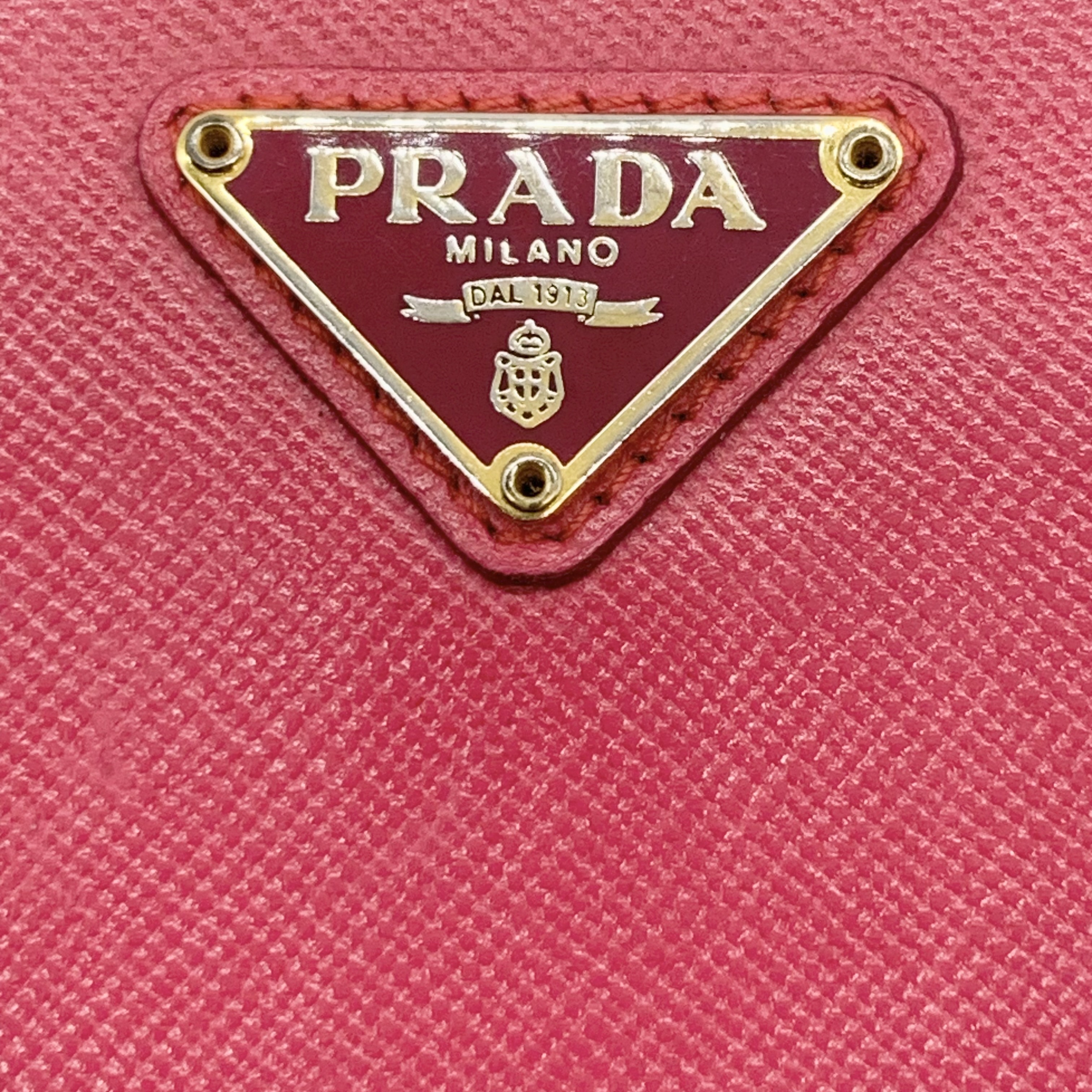 Saffiano Leather Coin Case Wallet Compact Pink Wallet — view 9