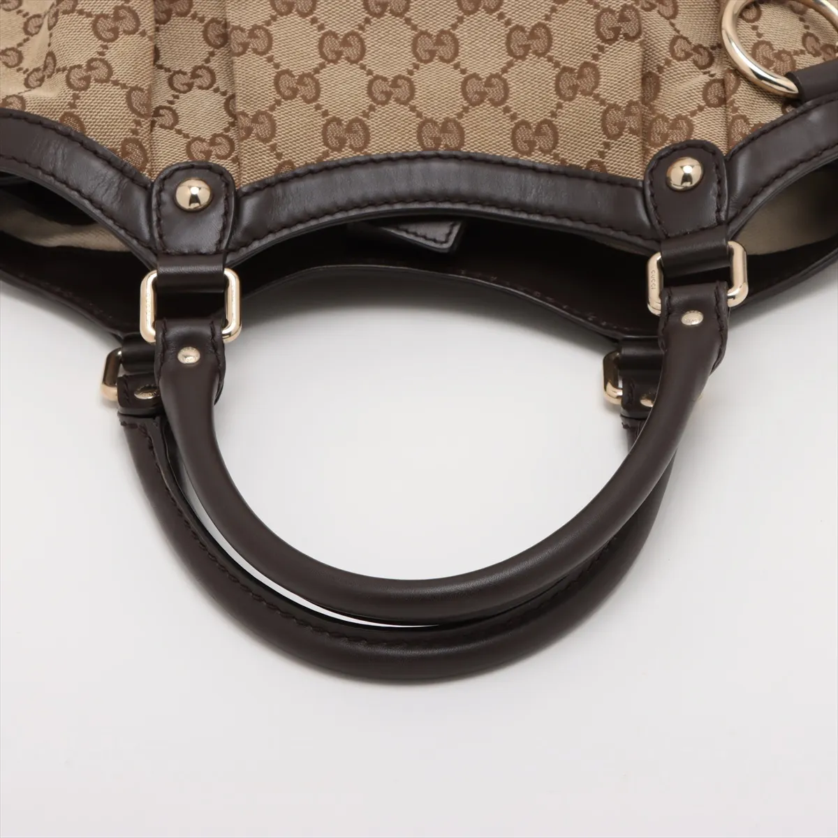 GG Canvas Sookie Canvas x Leather Handbag Beige 211944 — view 5