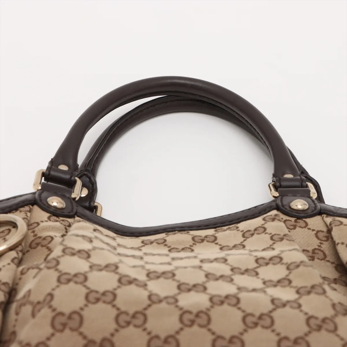 GG Canvas Sookie Canvas x Leather Handbag Beige 211944 — view 6
