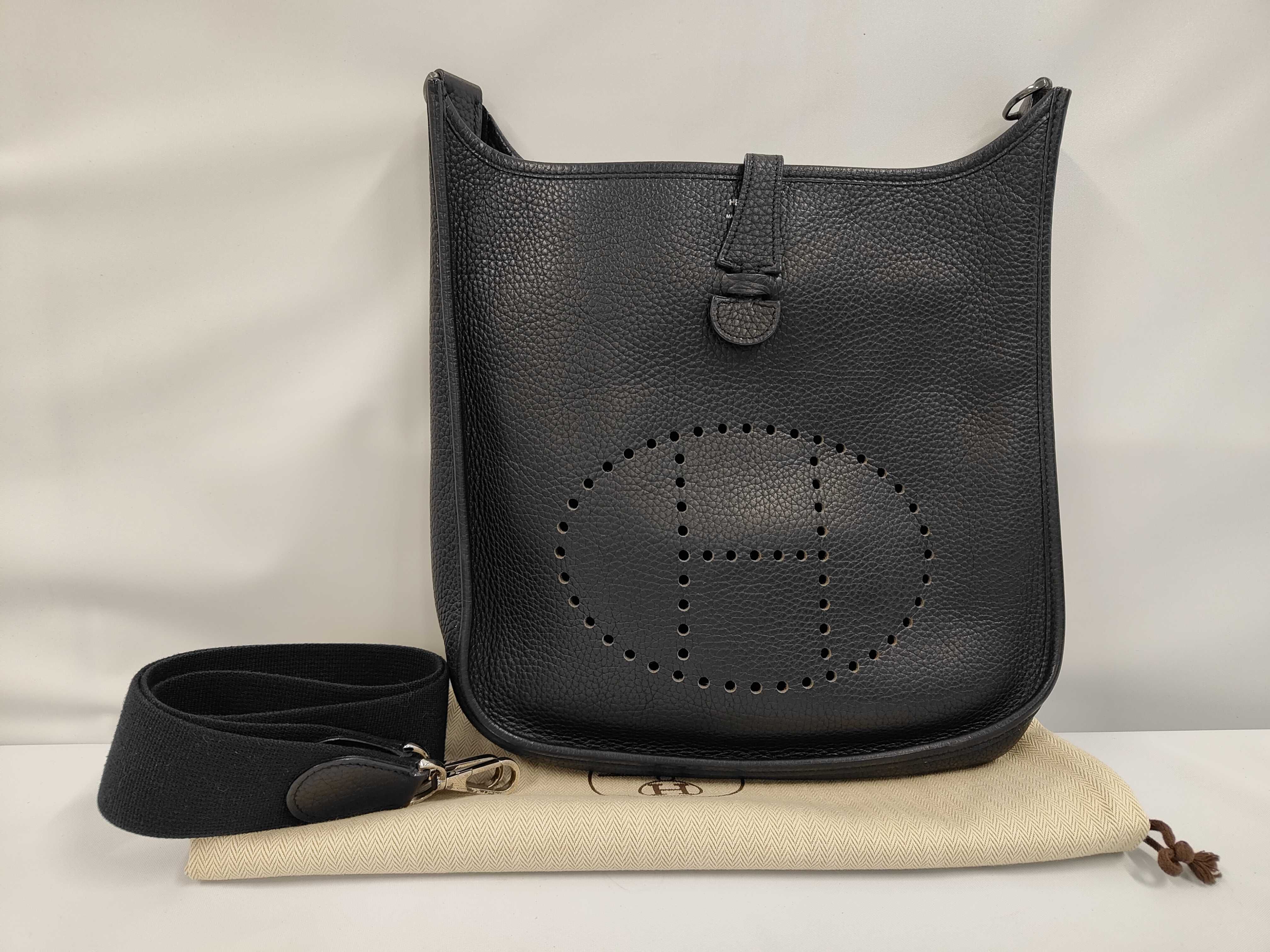 Evelyne Black Leather Shoulder Bag