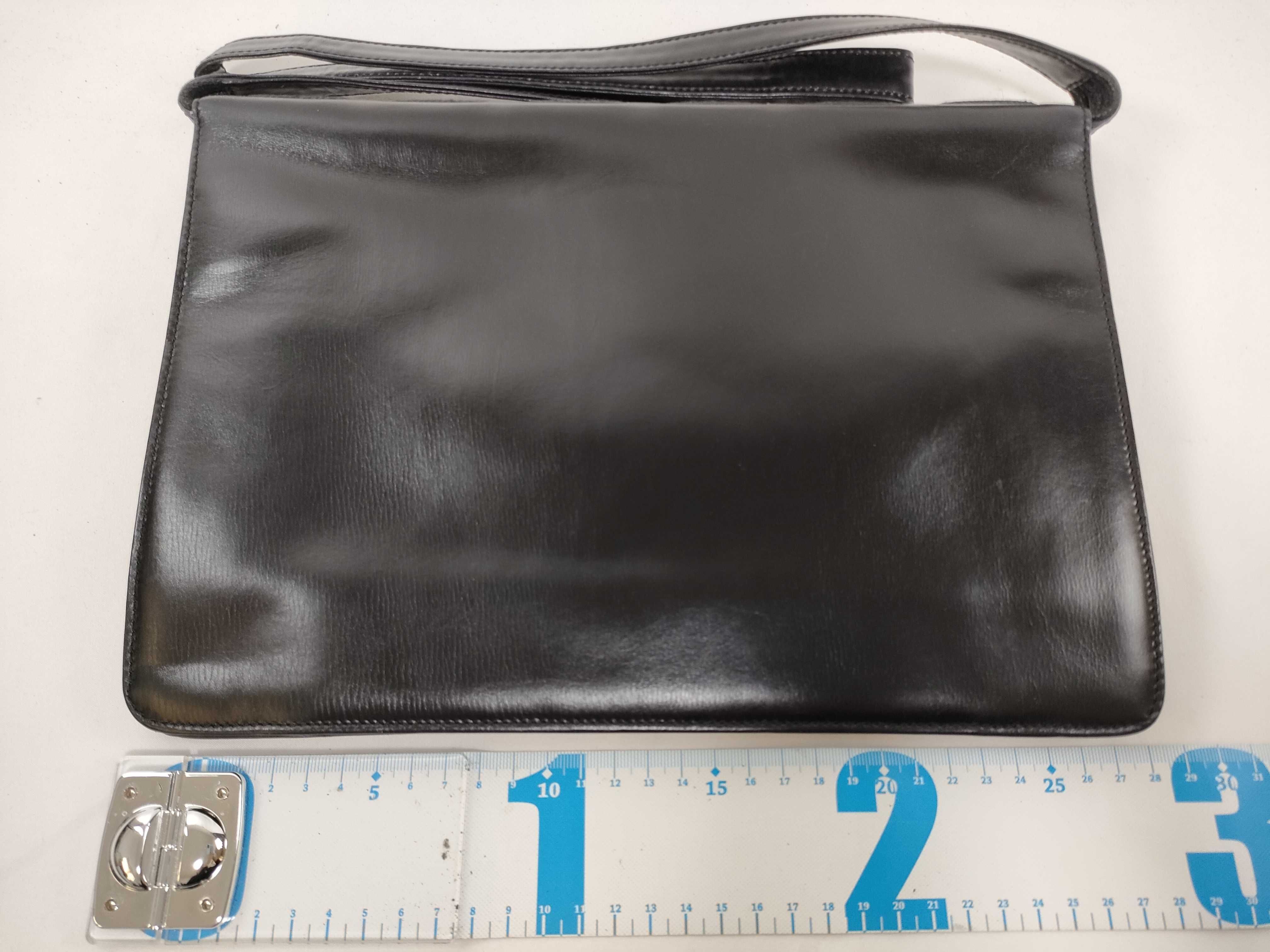Anagram embossed nappa leather black flap shoulder bag — view 2