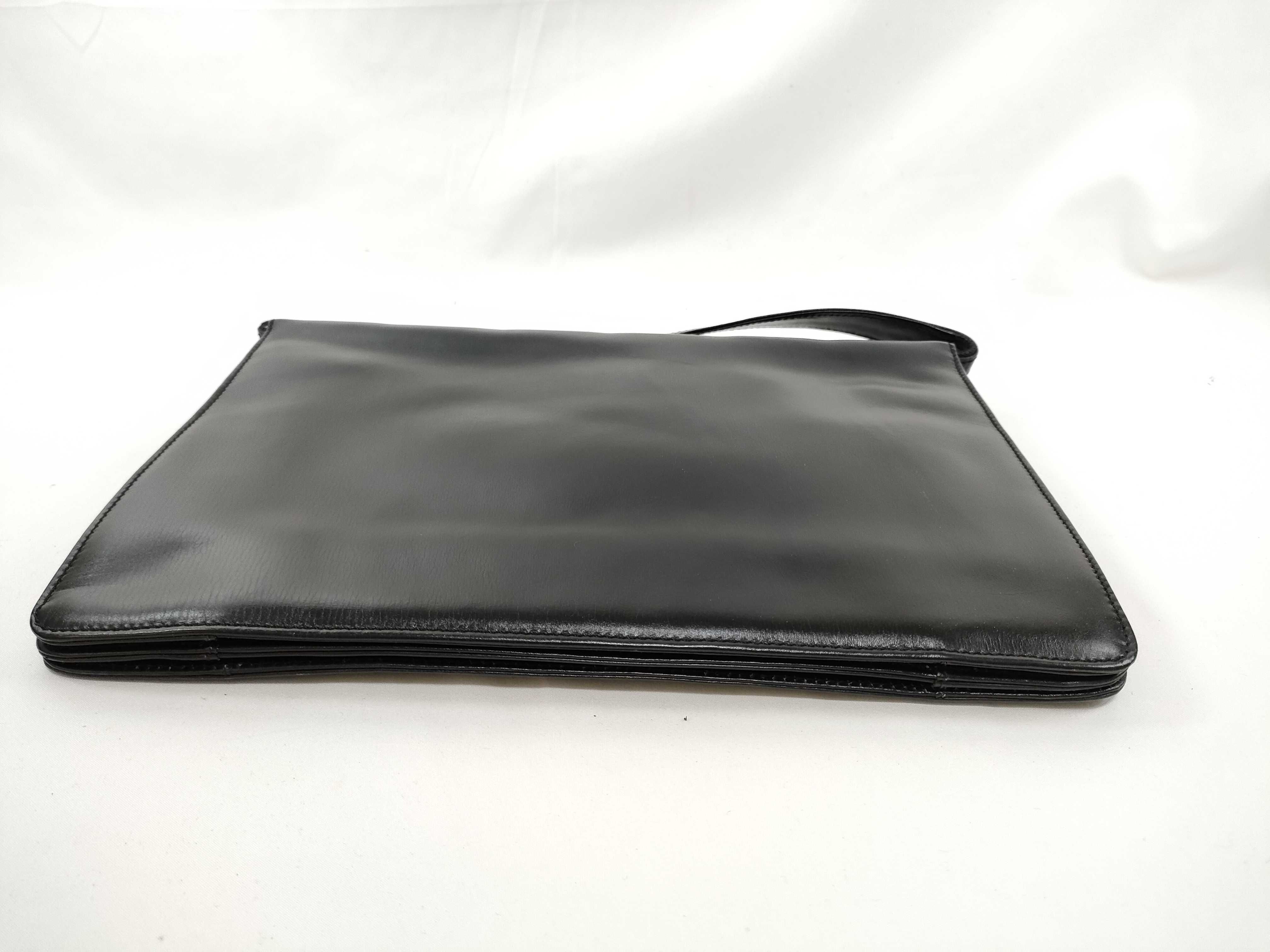Anagram embossed nappa leather black flap shoulder bag — view 3