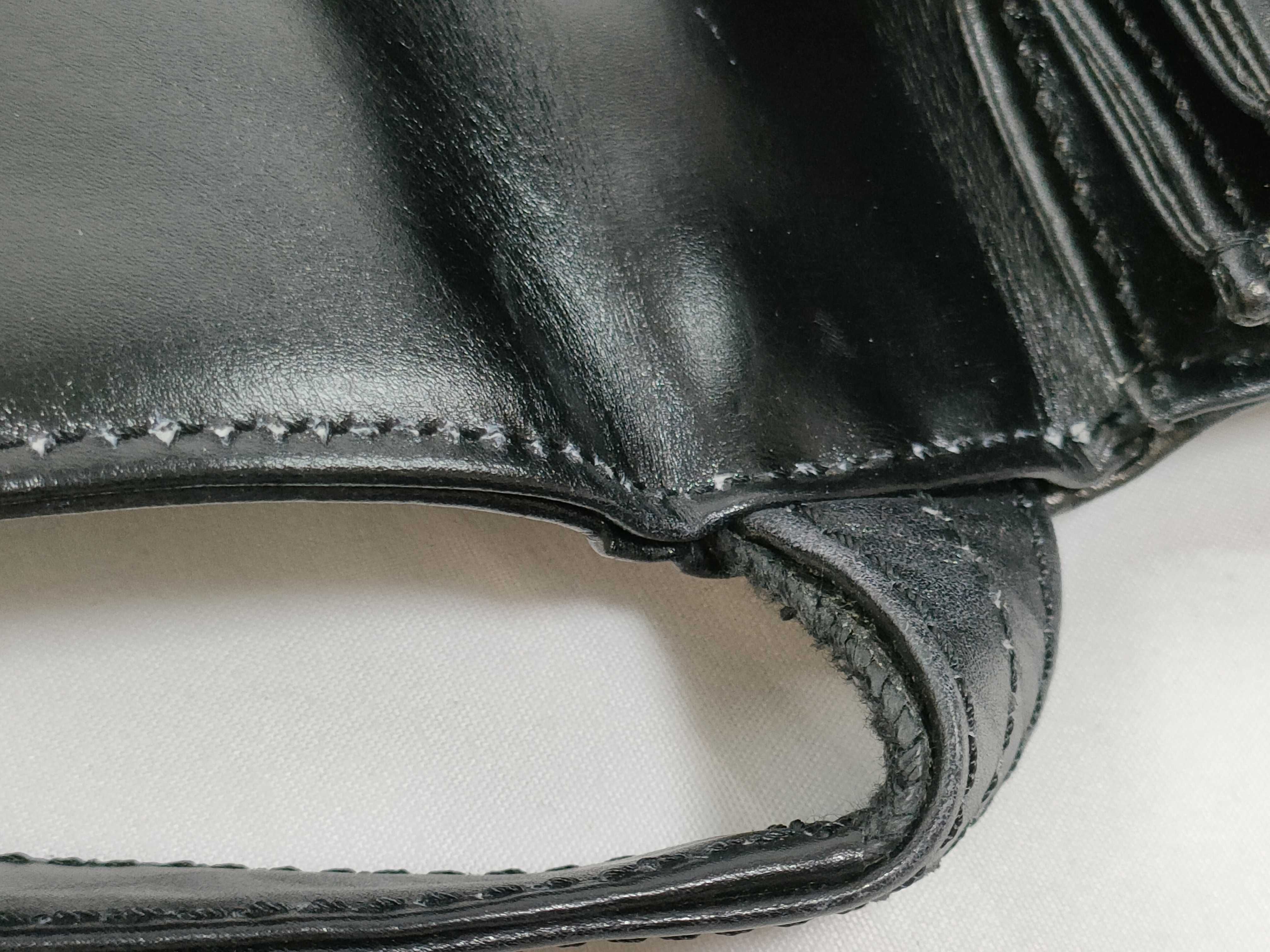 Anagram embossed nappa leather black flap shoulder bag — view 7