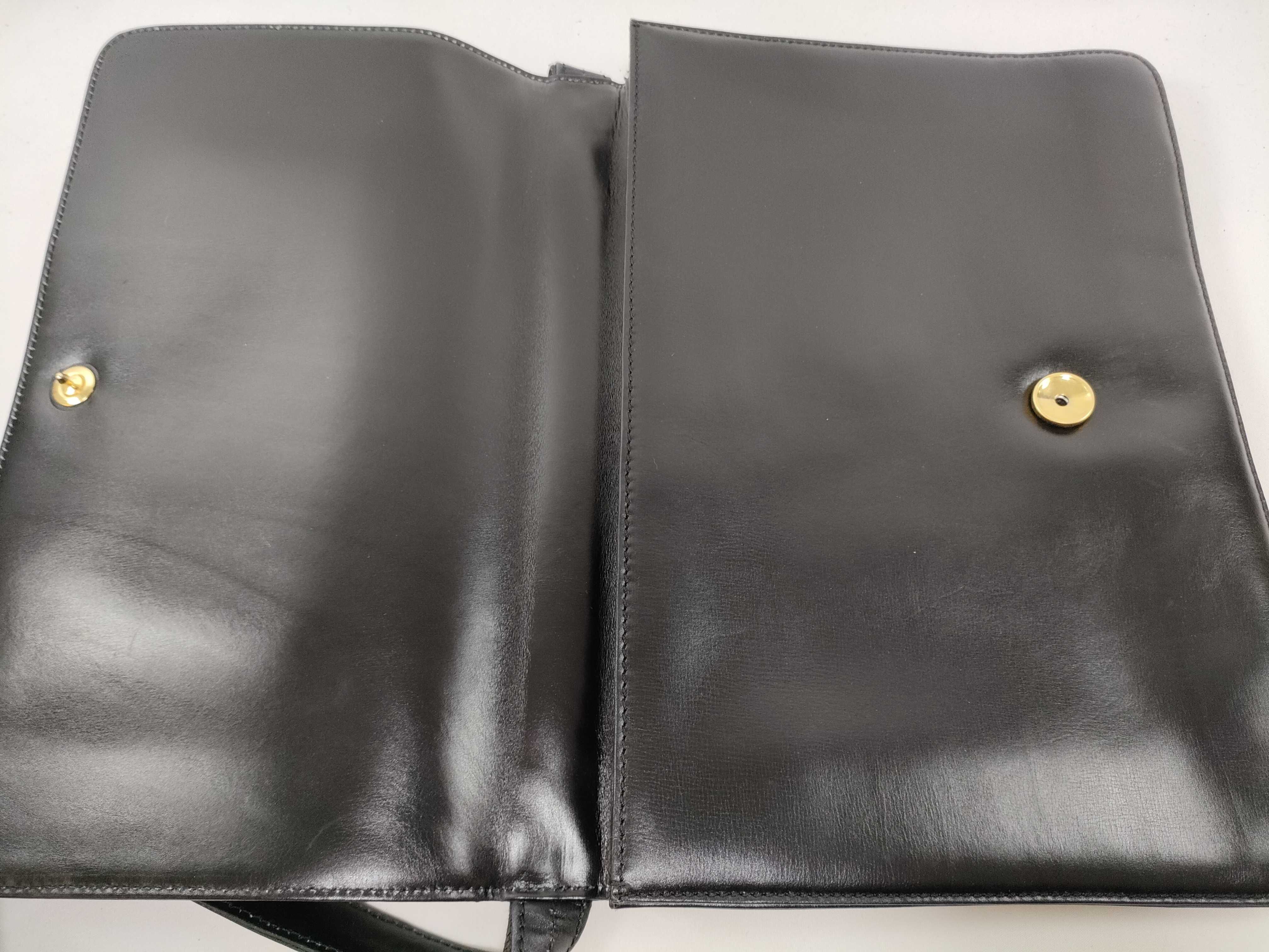 Anagram embossed nappa leather black flap shoulder bag — view 8