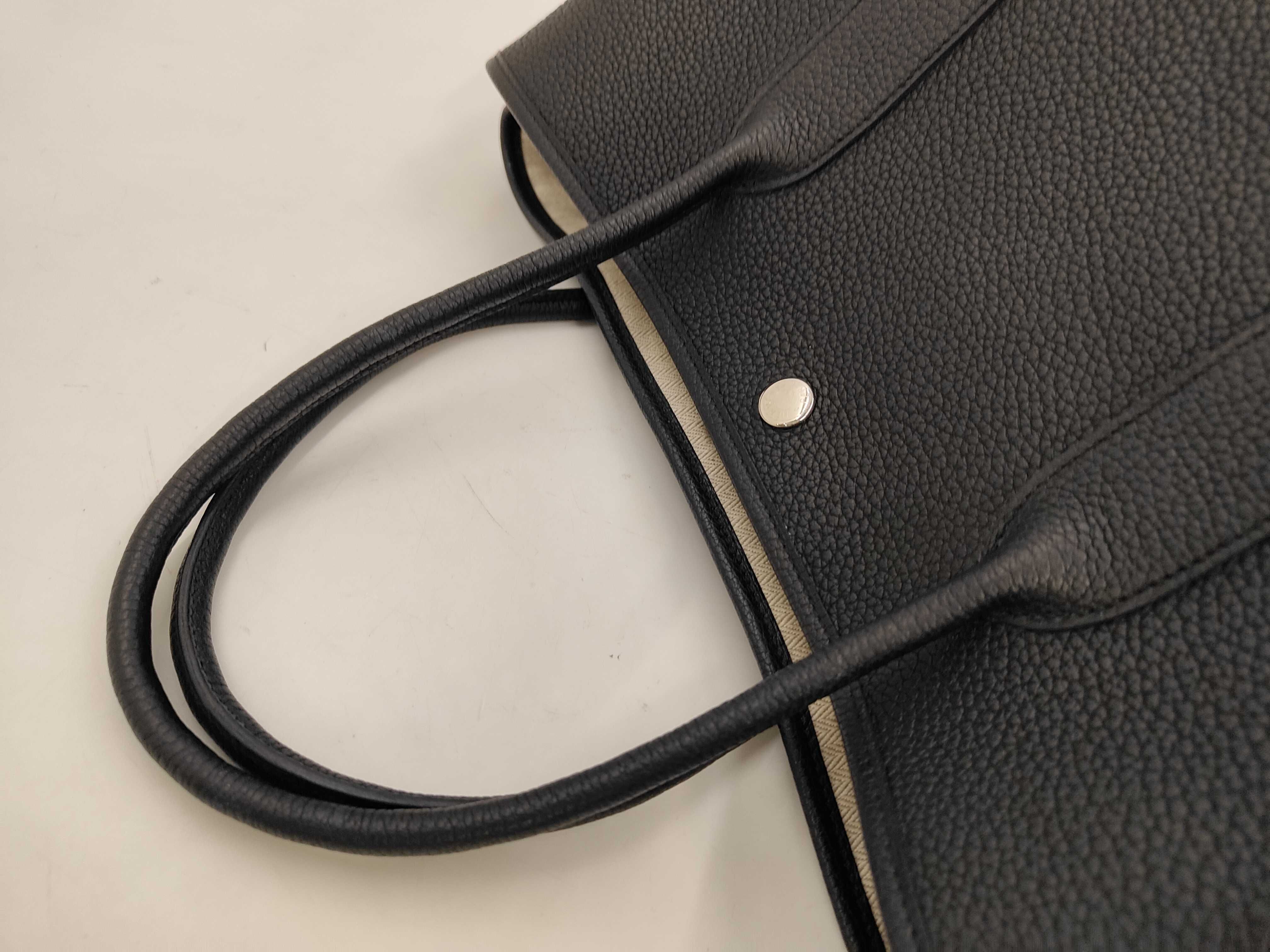 Garden Party PM Tote Bag (W stamp, Negonda Noir leather, silver hardware) — view 5