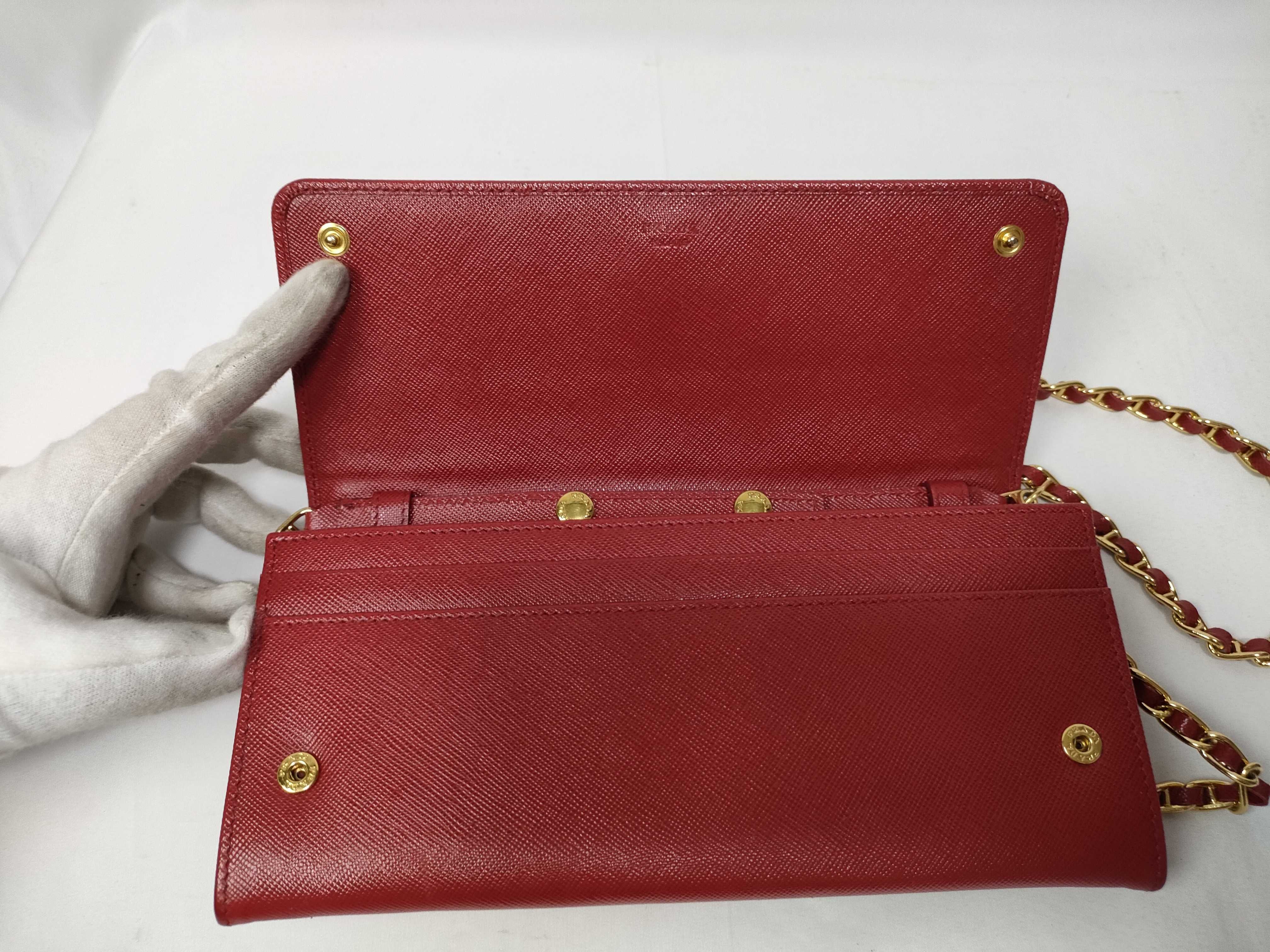 Red Saffiano Chain Wallet 1M1290 — view 12