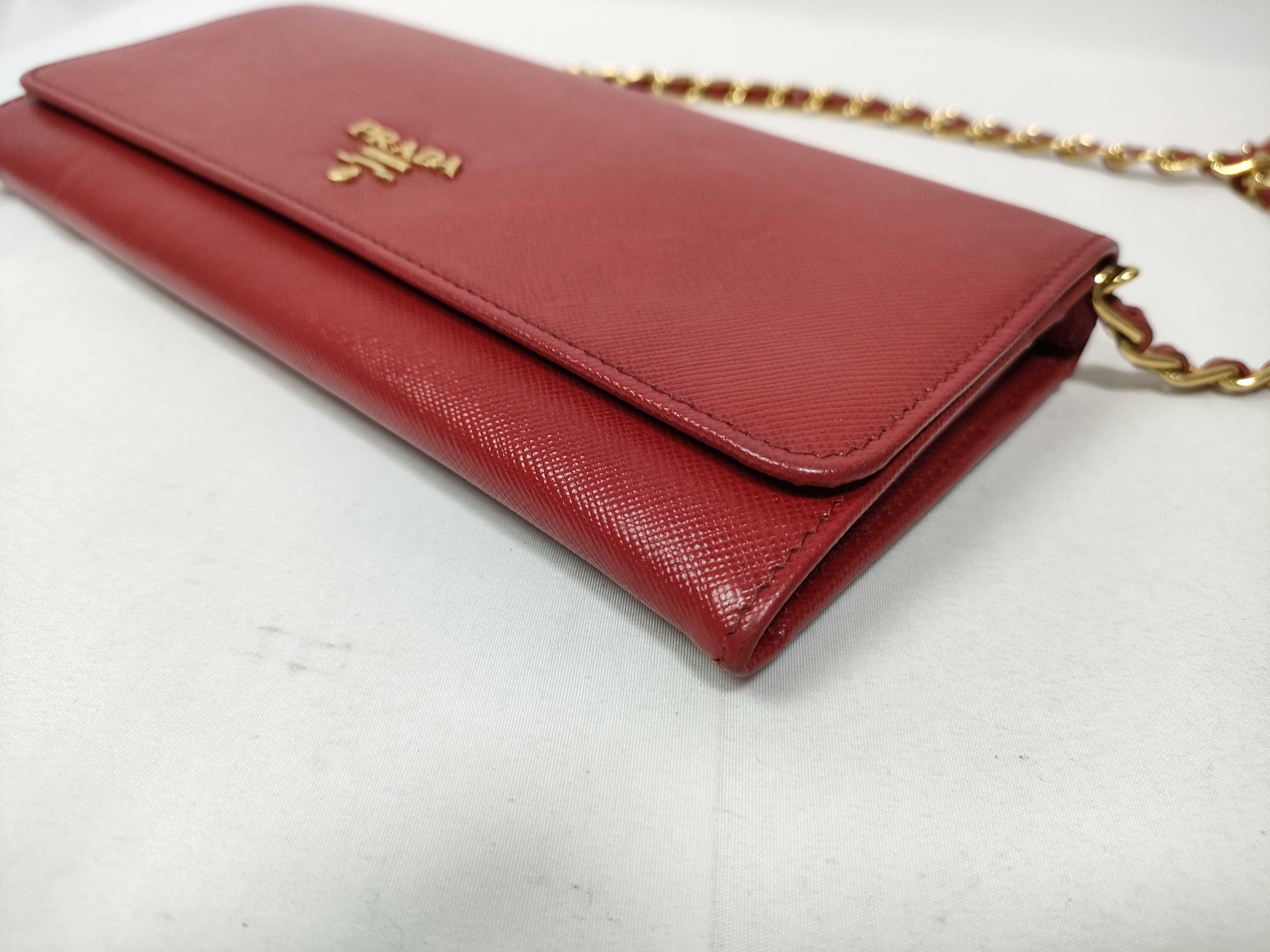 Red Saffiano Chain Wallet 1M1290 — view 3