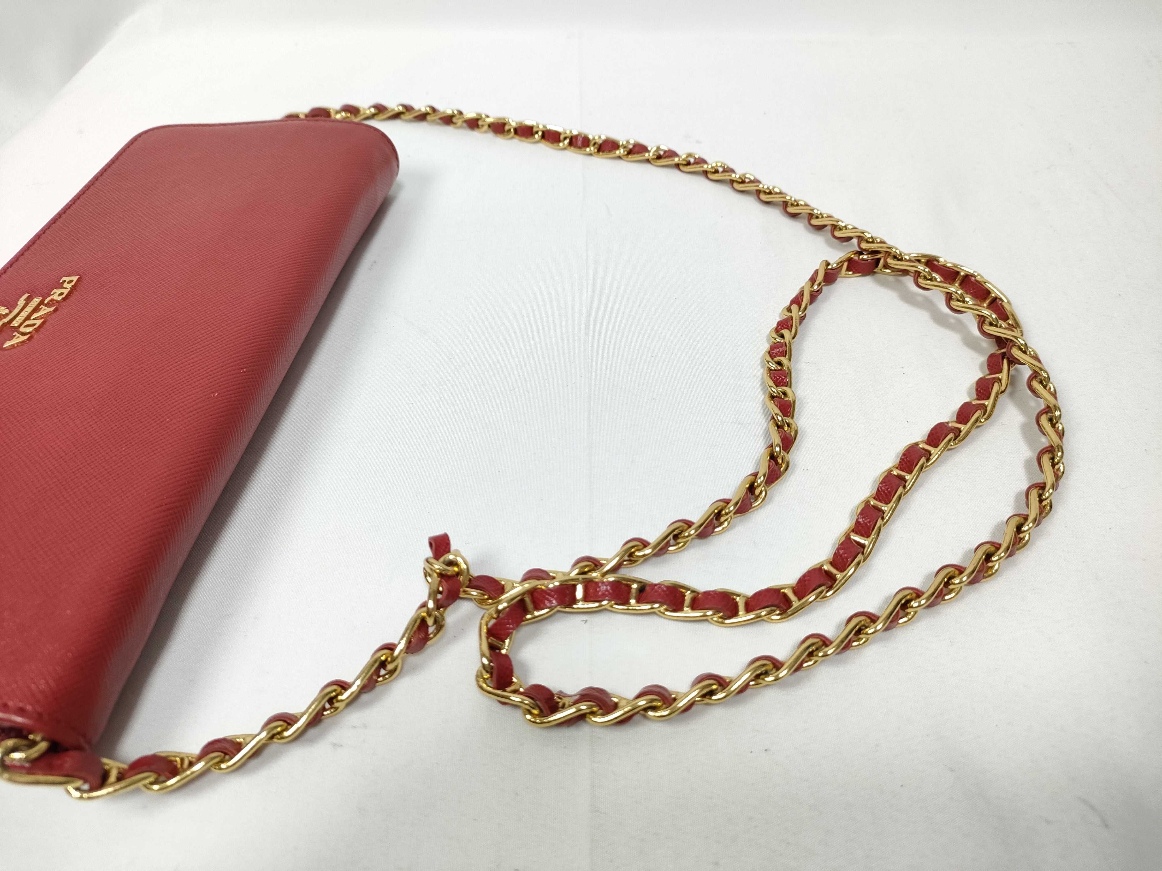 Red Saffiano Chain Wallet 1M1290 — view 6