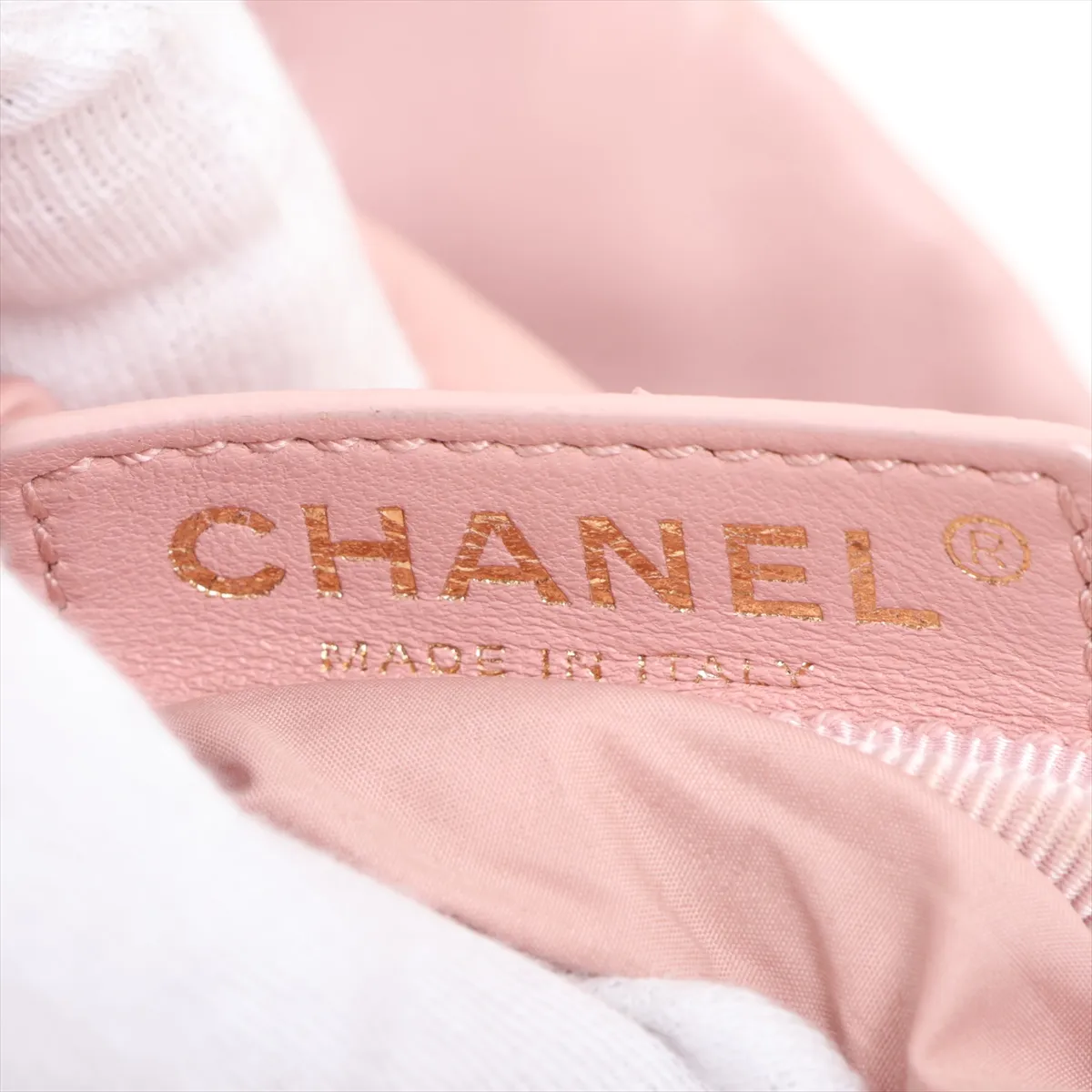 Matelassé Tweed x Leather Chain Backpack, Pink with Gold Hardware, Item No. 23836234 (Serial Number 23) — view 9