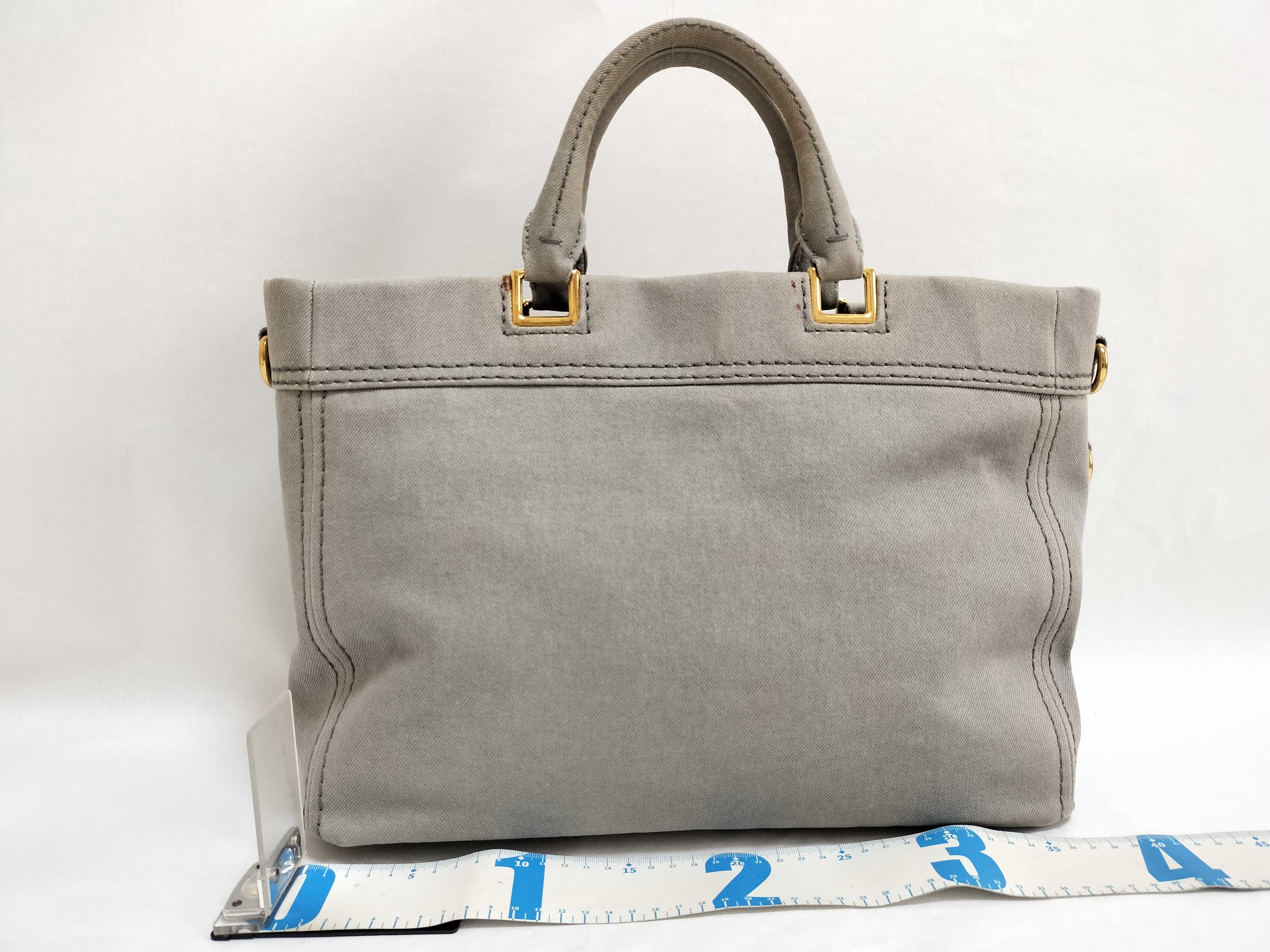 BN2069 Canapa 2-way Shoulder Bag, Square Canvas, Gray Shoulder Bag — view 2