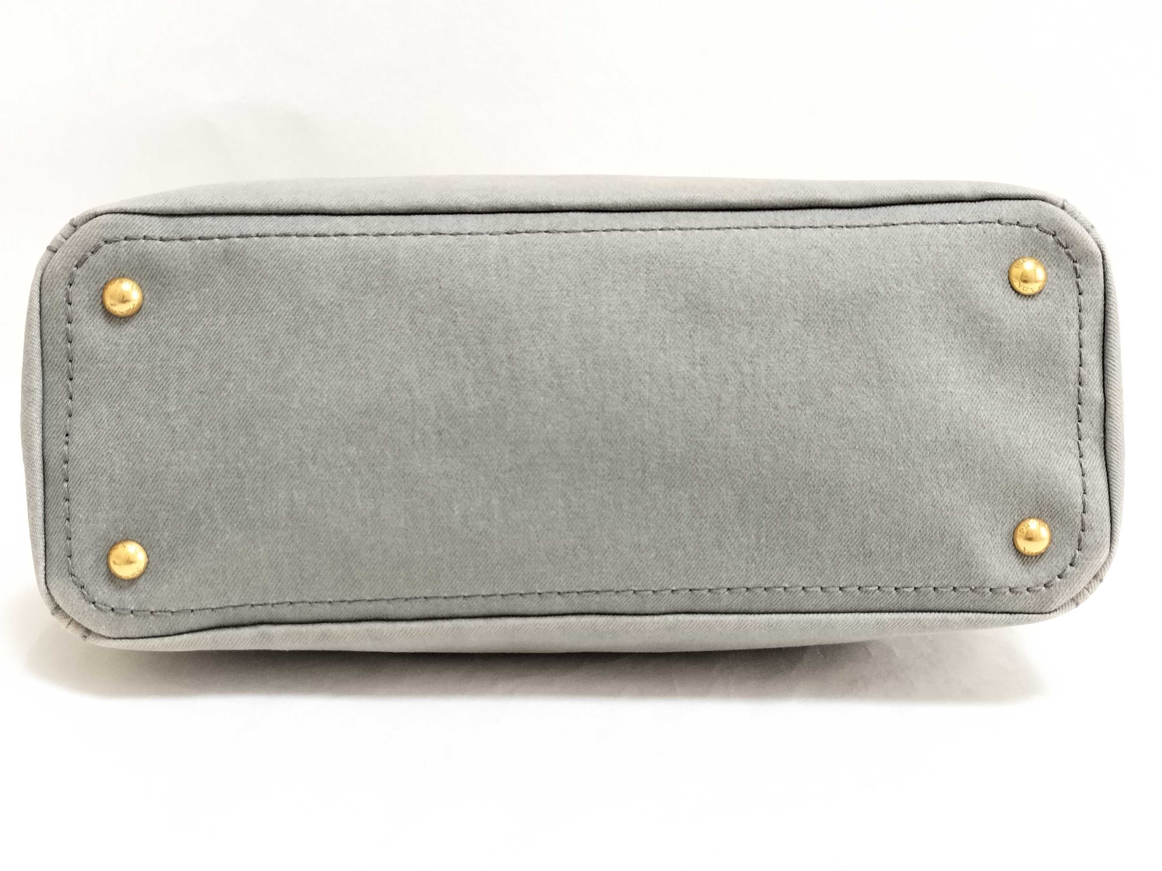 BN2069 Canapa 2-way Shoulder Bag, Square Canvas, Gray Shoulder Bag — view 7