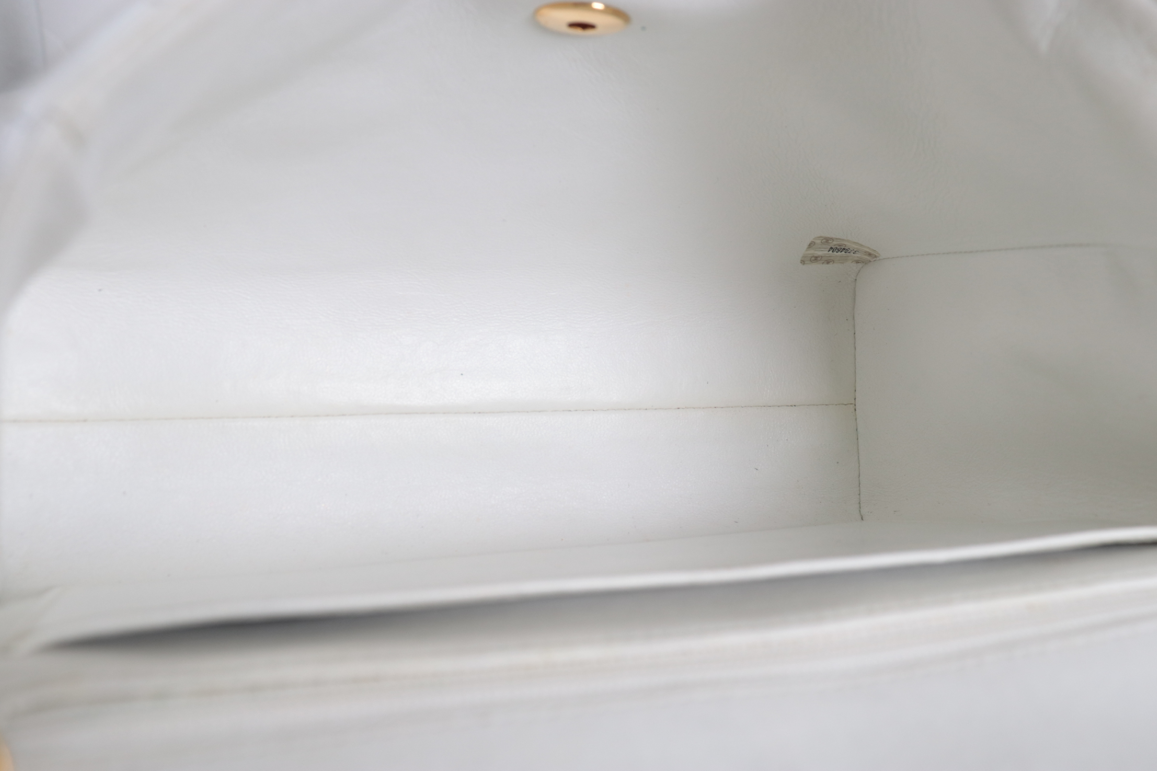 Matelassé Lambskin Chain Shoulder Bag, Series 3, White Shoulder Bag — view 9