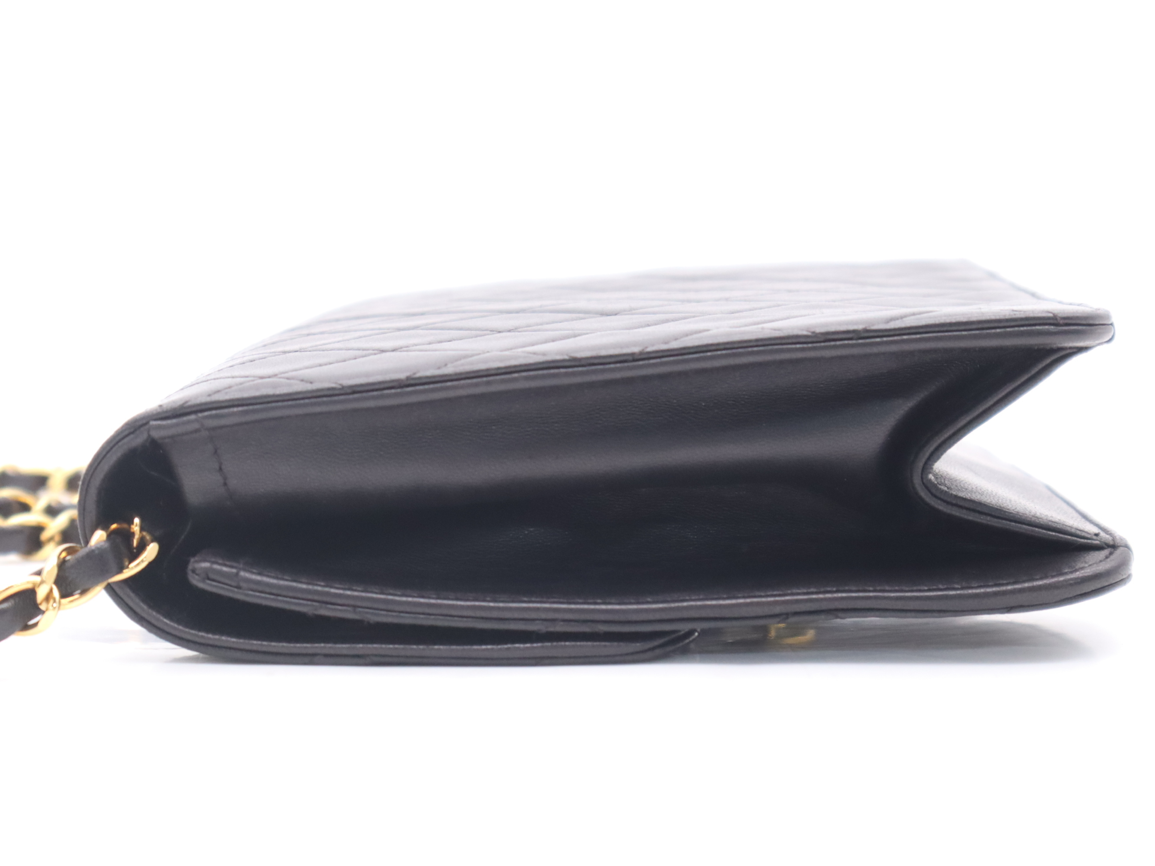 Lambskin Matelassé 22 S Flap S Chain Push Lock Shoulder Bag with Gold Hardware, Black, Comes with Dust Bag, Box, Guarantee Card, and Seal. — view 3