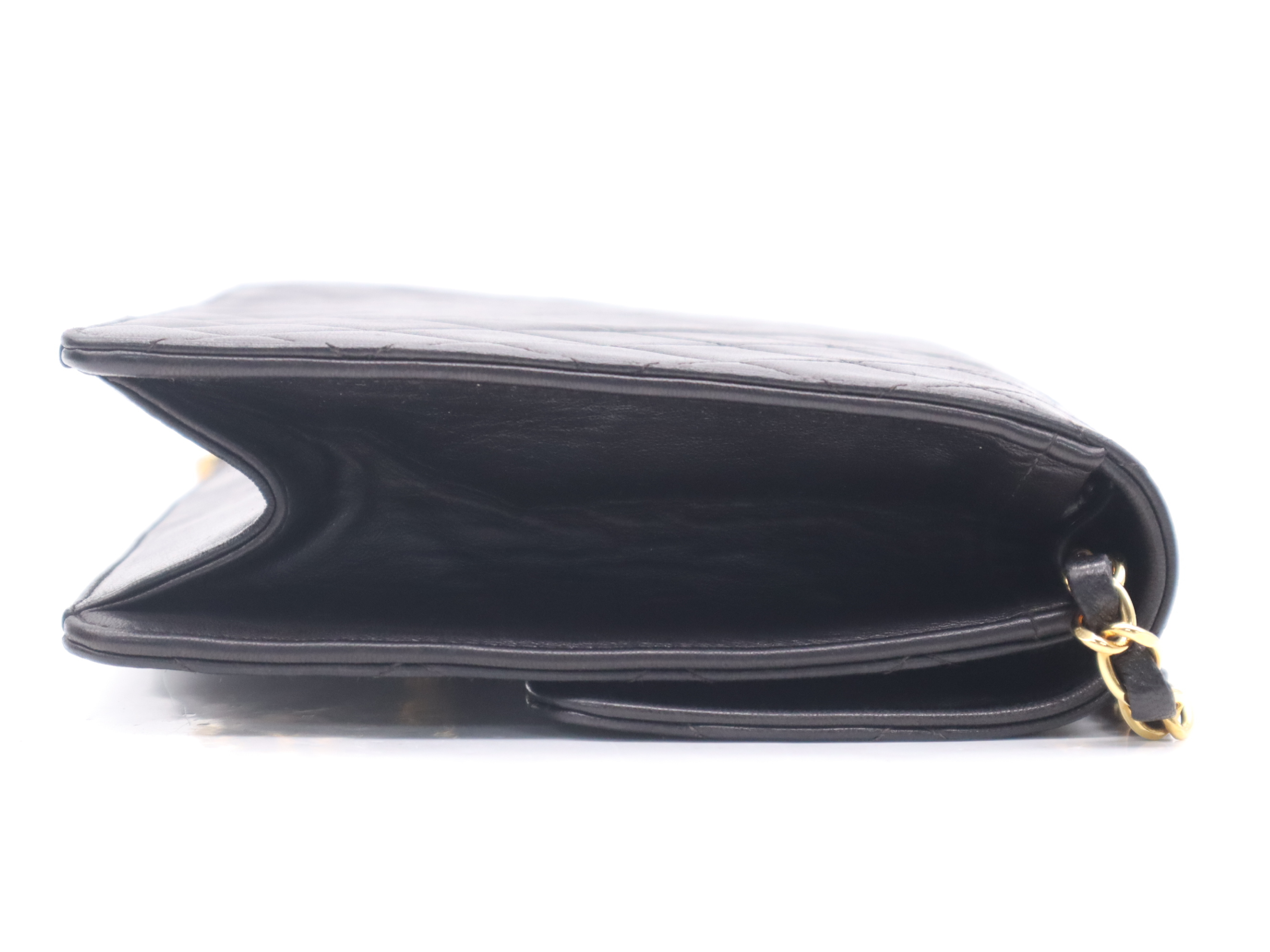 Lambskin Matelassé 22 S Flap S Chain Push Lock Shoulder Bag with Gold Hardware, Black, Comes with Dust Bag, Box, Guarantee Card, and Seal. — view 5