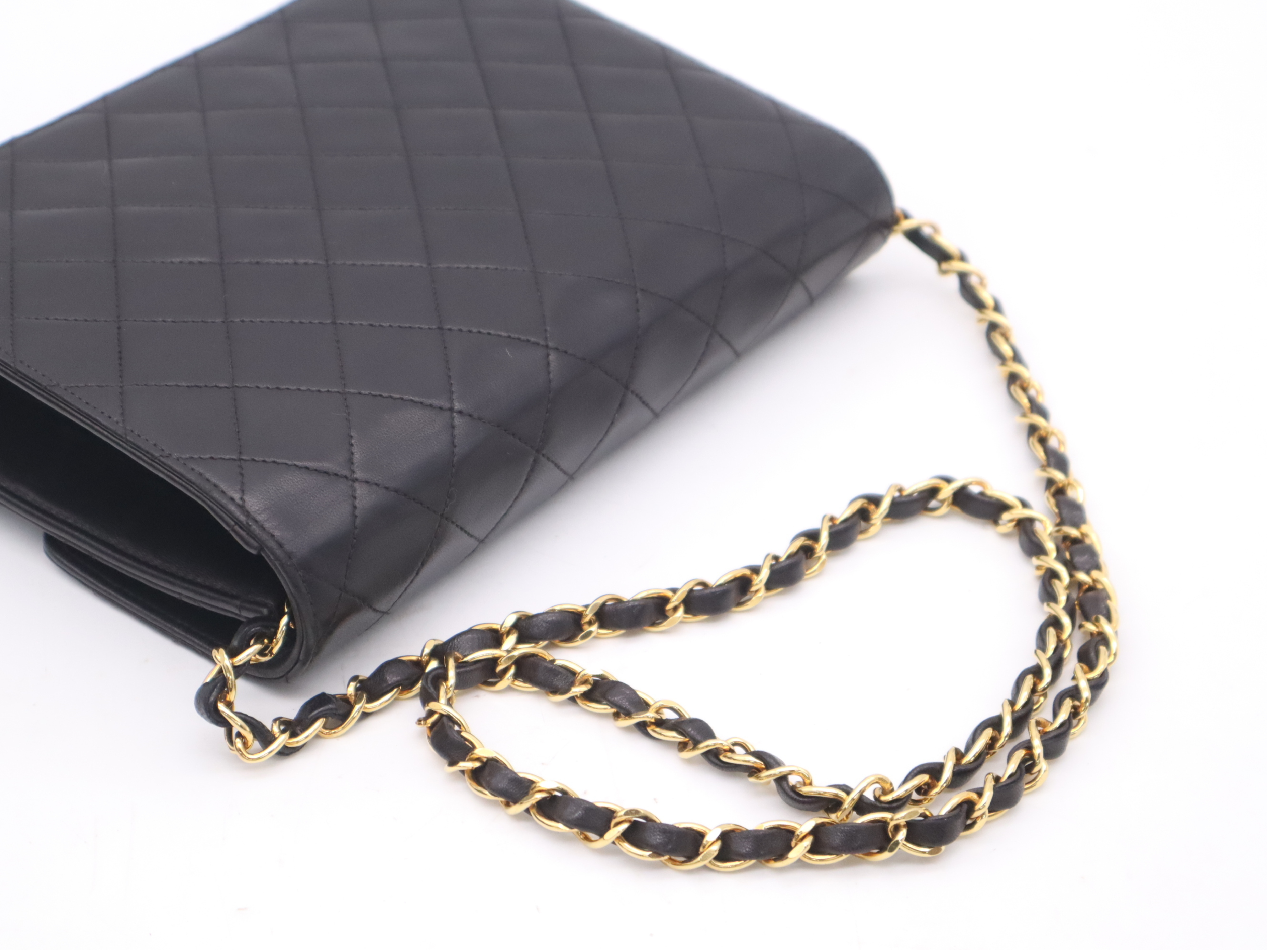 Lambskin Matelassé 22 S Flap S Chain Push Lock Shoulder Bag with Gold Hardware, Black, Comes with Dust Bag, Box, Guarantee Card, and Seal. — view 6