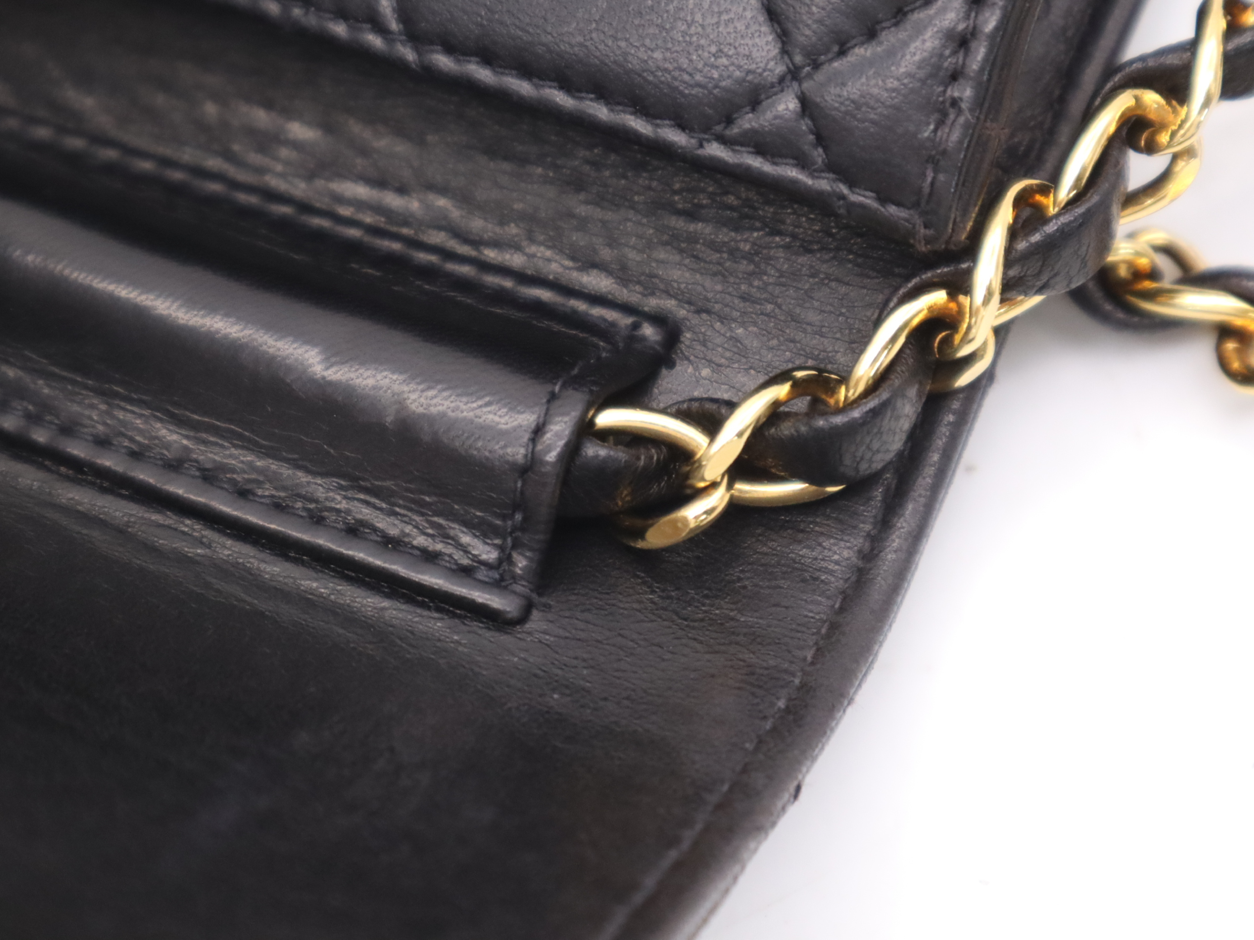 Lambskin Matelassé 22 S Flap S Chain Push Lock Shoulder Bag with Gold Hardware, Black, Comes with Dust Bag, Box, Guarantee Card, and Seal. — view 7