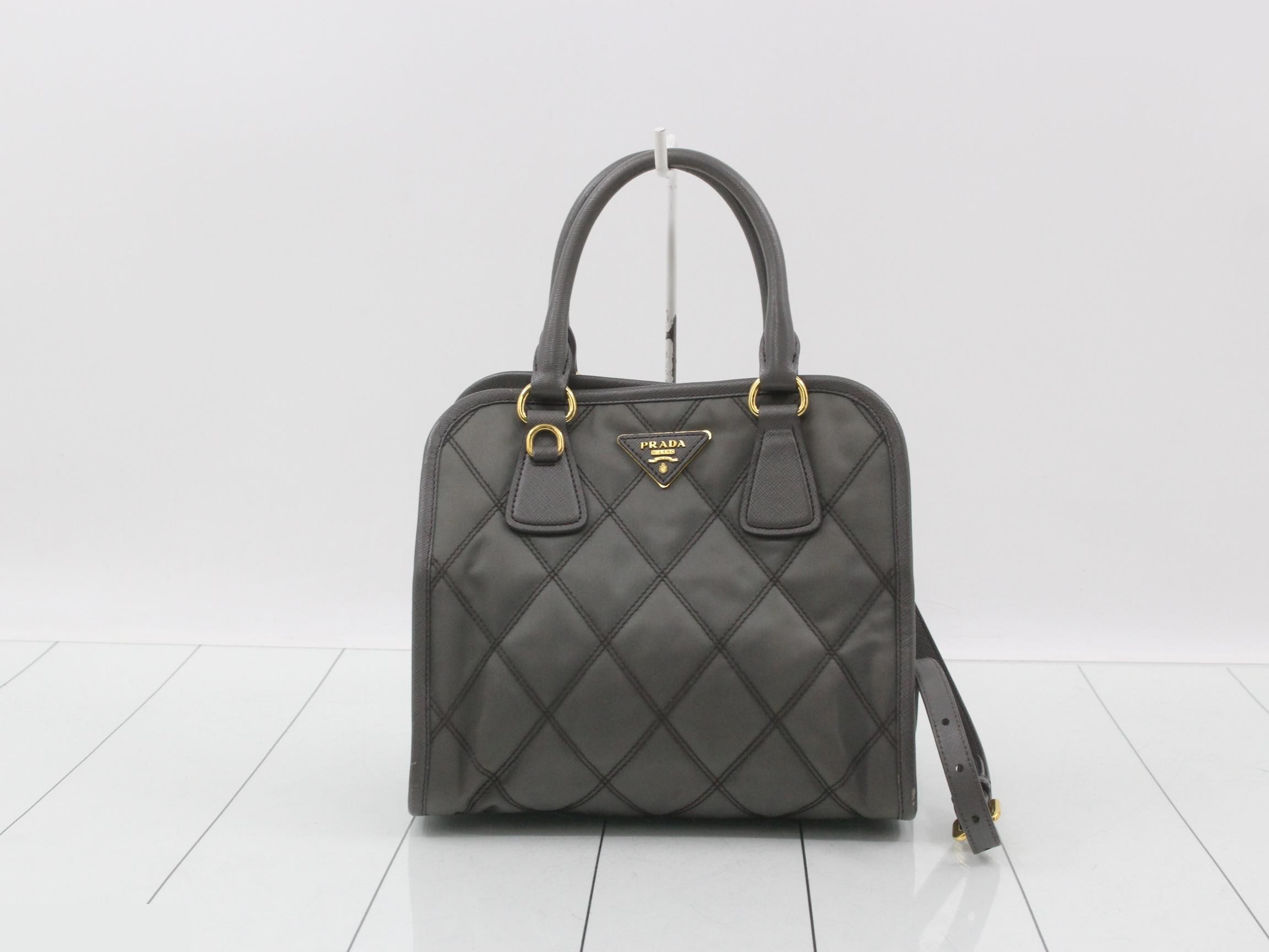 Quilted Nylon x Leather 2-Way Handbag