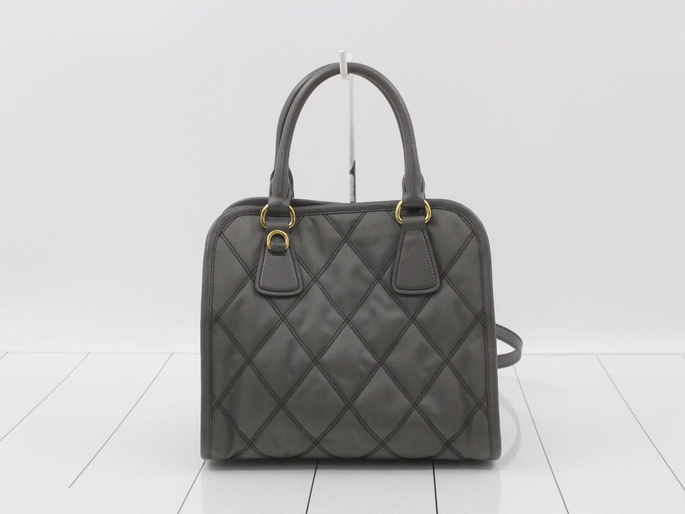 Quilted Nylon x Leather 2-Way Handbag — view 2