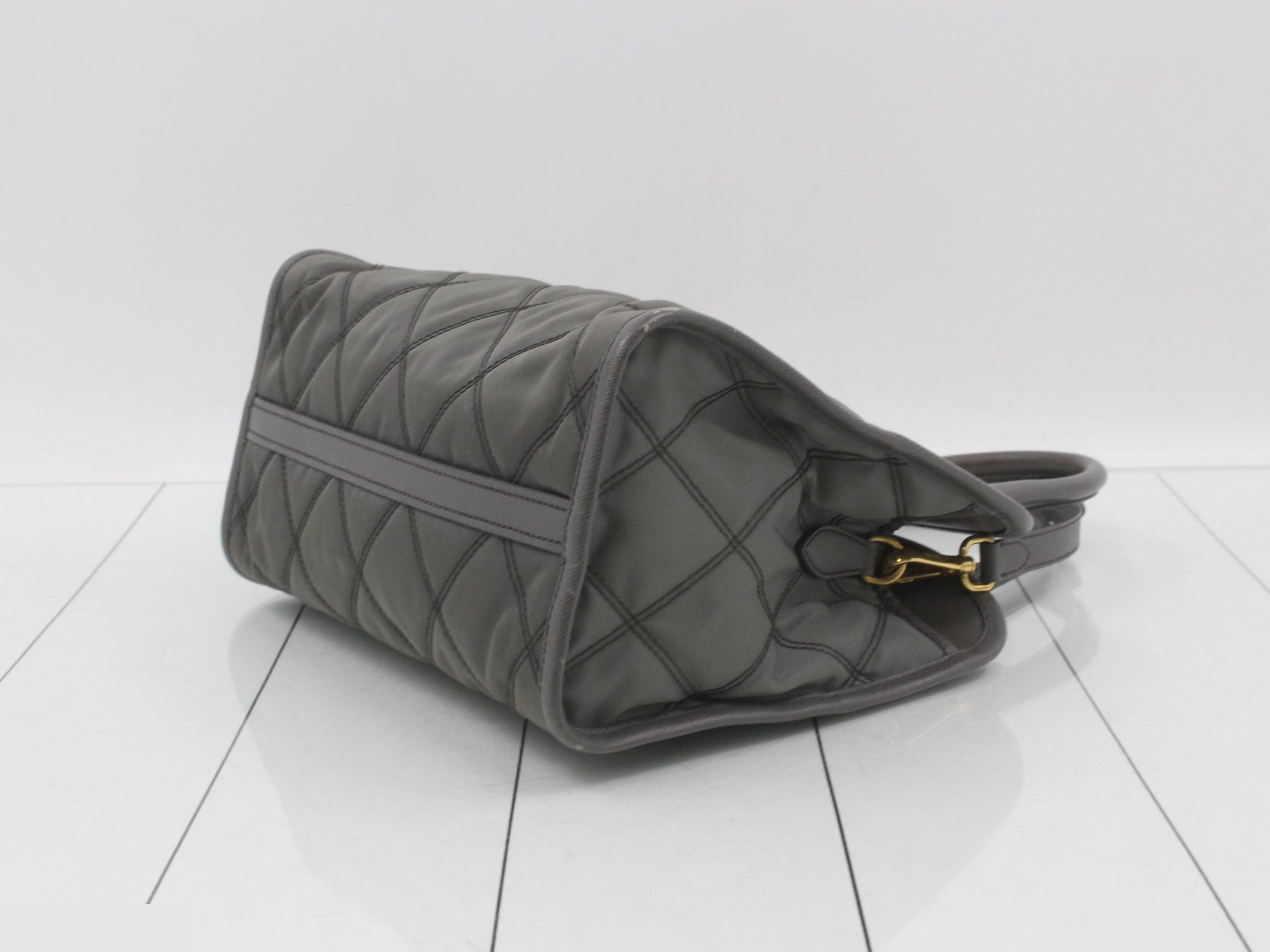 Quilted Nylon x Leather 2-Way Handbag — view 6