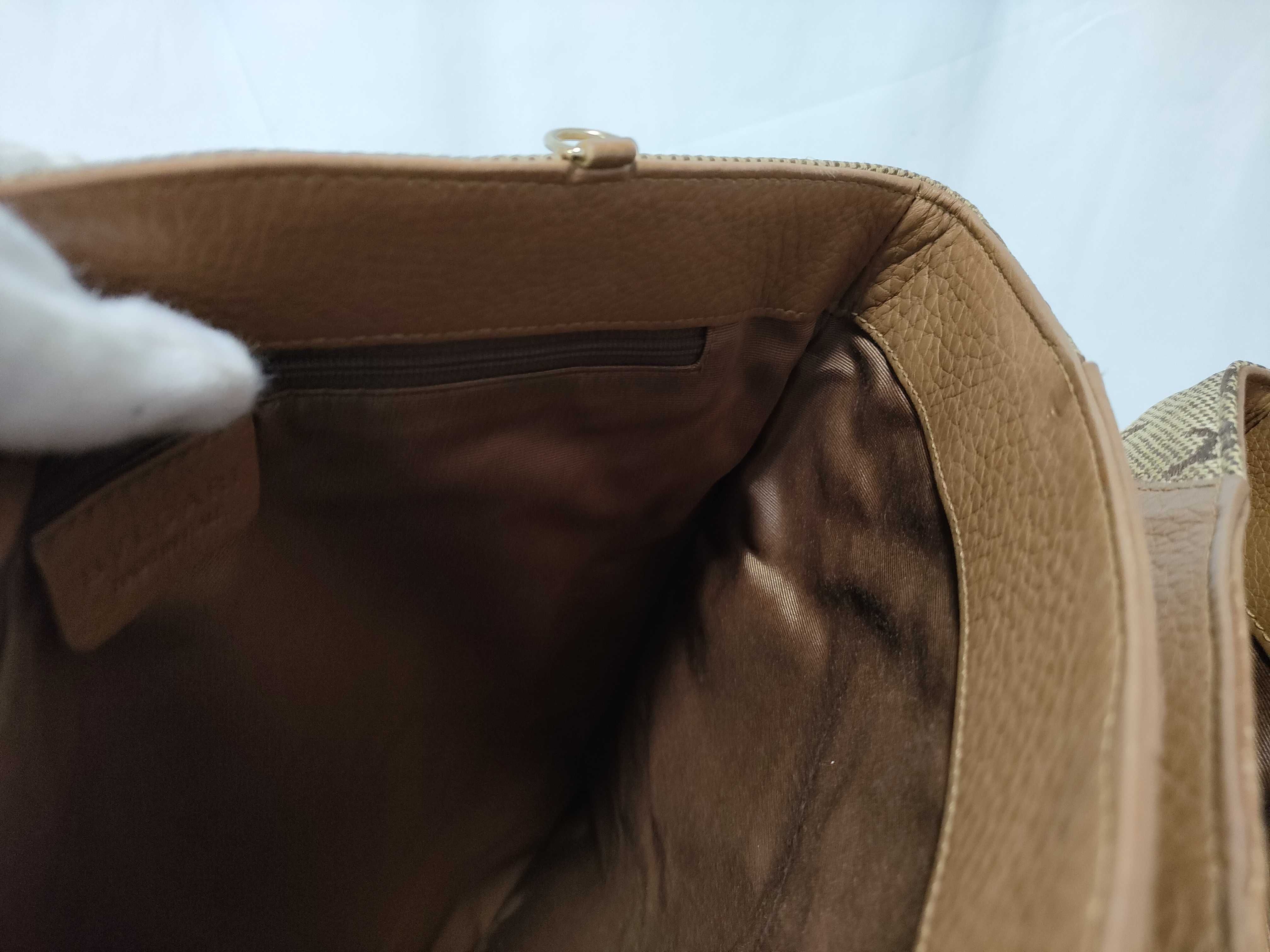 Logomania Maxi Letter Canvas Leather Tote Bag — view 12