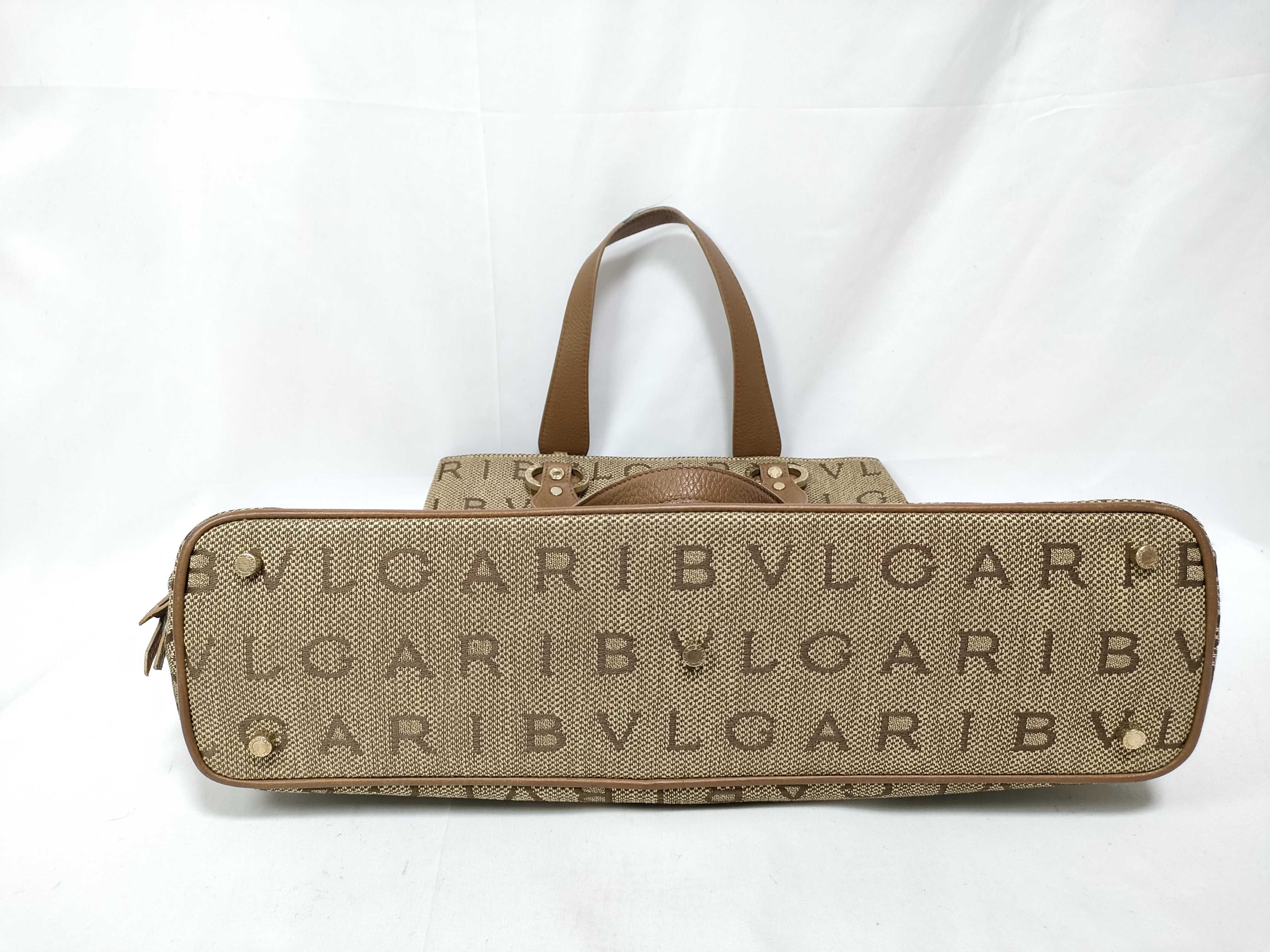 Logomania Maxi Letter Canvas Leather Tote Bag — view 3