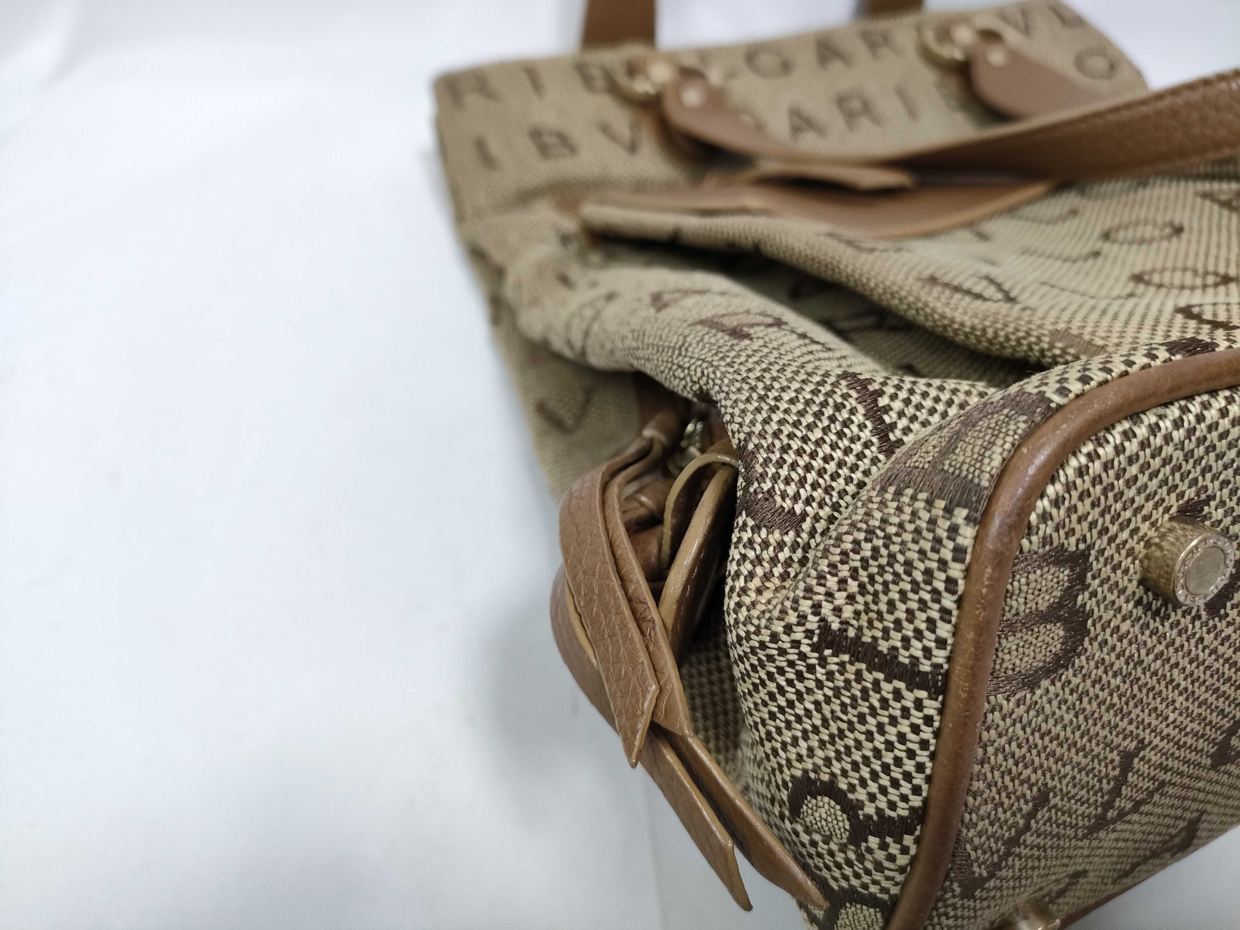 Logomania Maxi Letter Canvas Leather Tote Bag — view 5