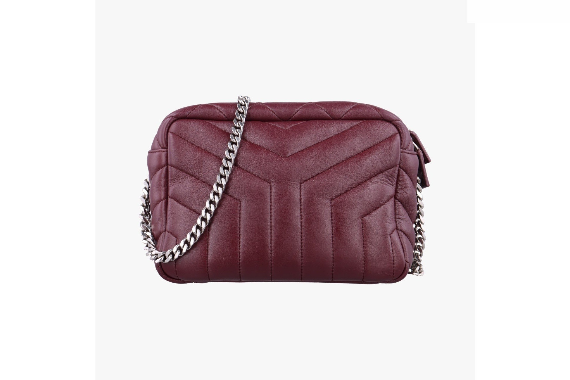 Lulu Bowling Small Leather Wine Red