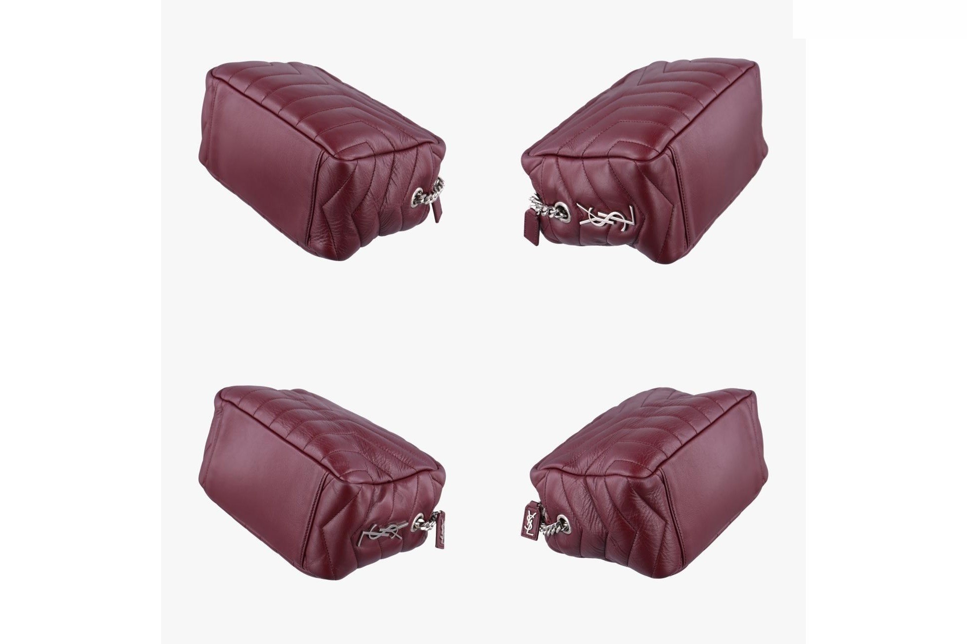 Lulu Bowling Small Leather Wine Red — view 4