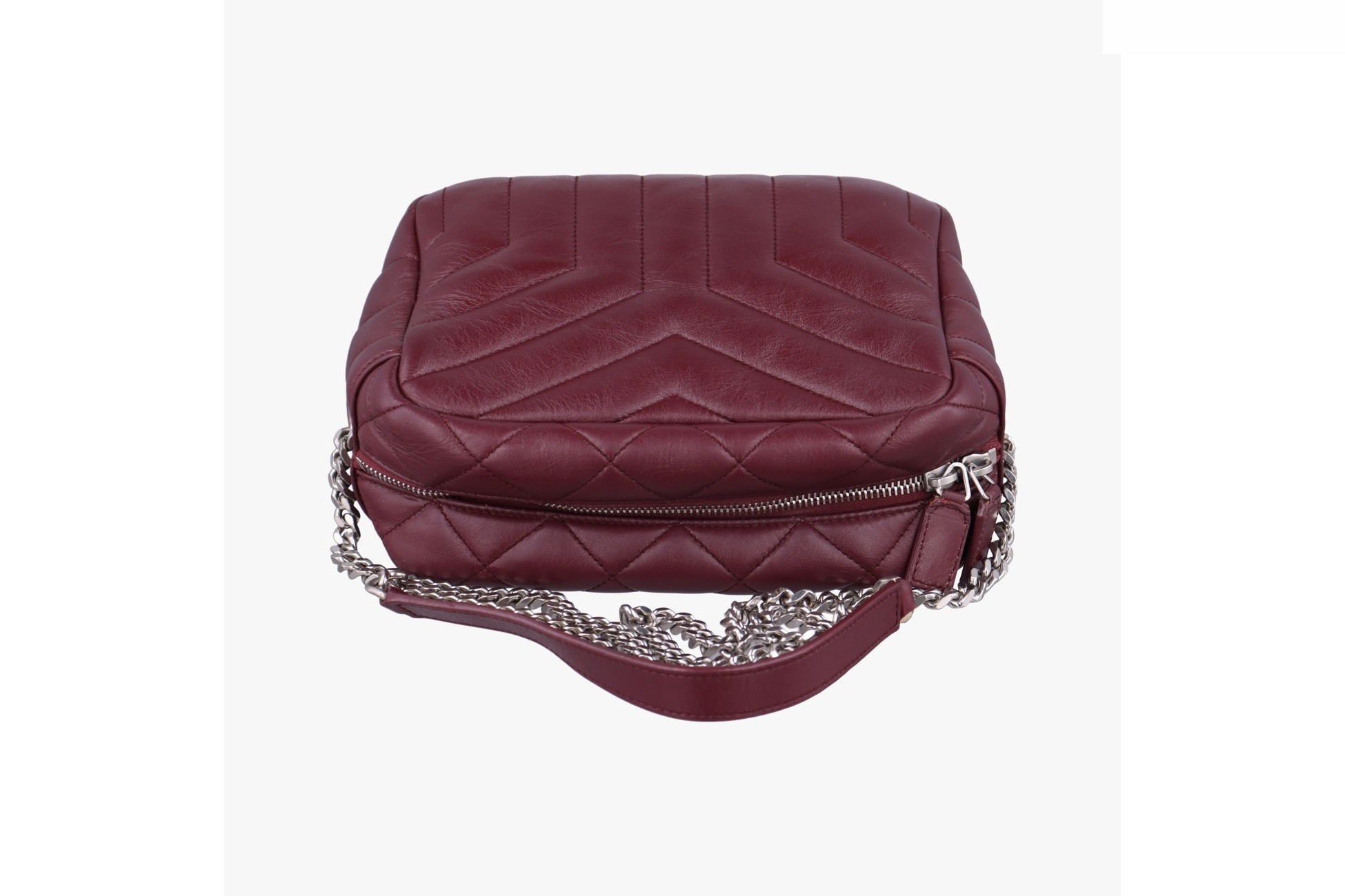 Lulu Bowling Small Leather Wine Red — view 5