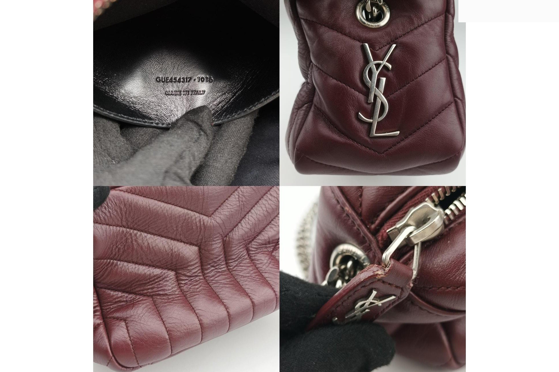Lulu Bowling Small Leather Wine Red — view 8