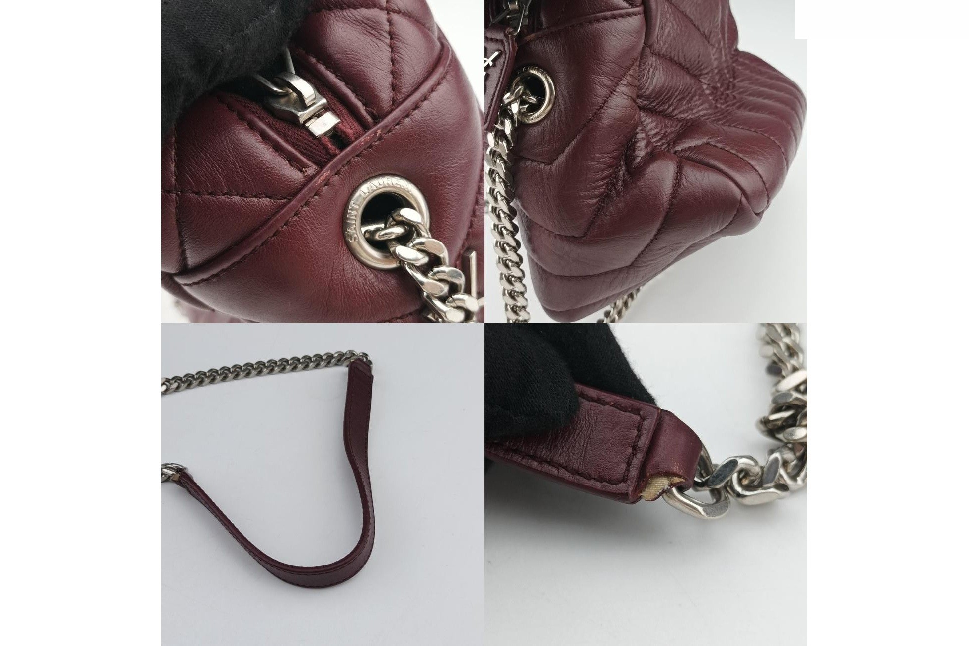 Lulu Bowling Small Leather Wine Red — view 9