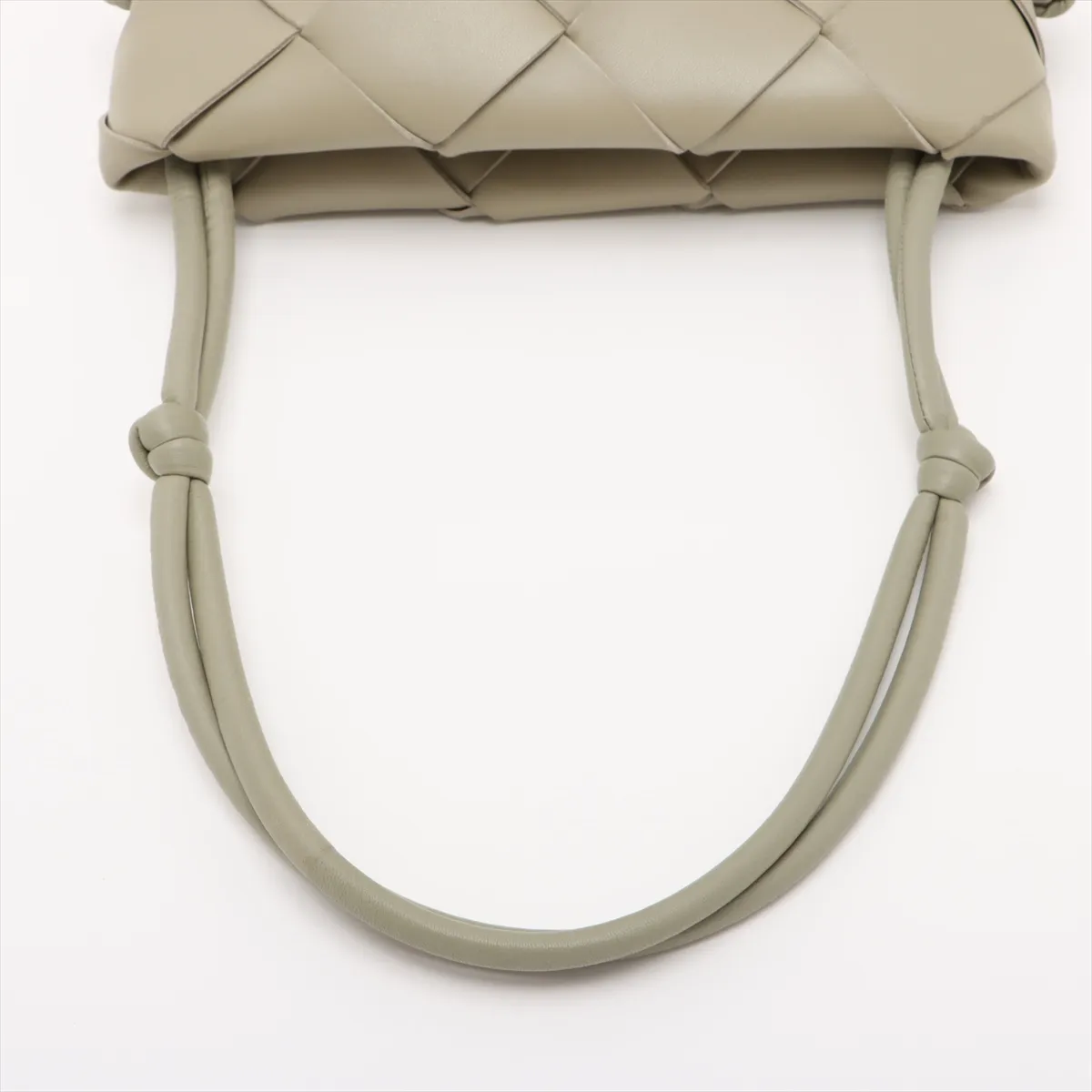 Maxi Intrecciato Leather Shoulder Bag Green — view 5