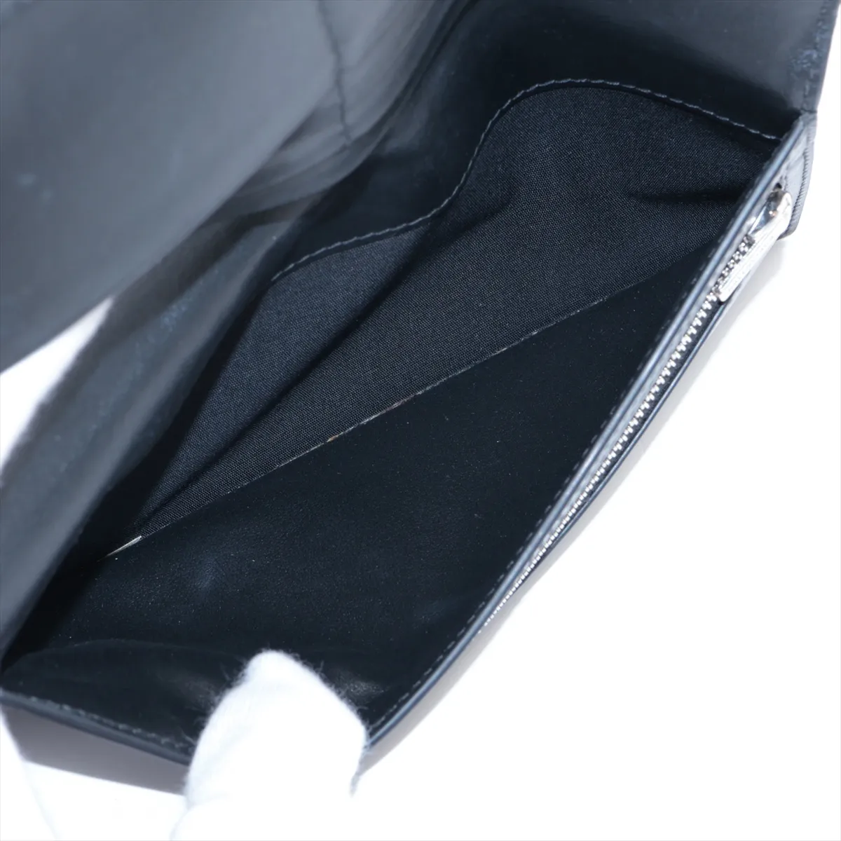Passport Long Wallet 1 Ticket Leather Long Wallet Black — view 5