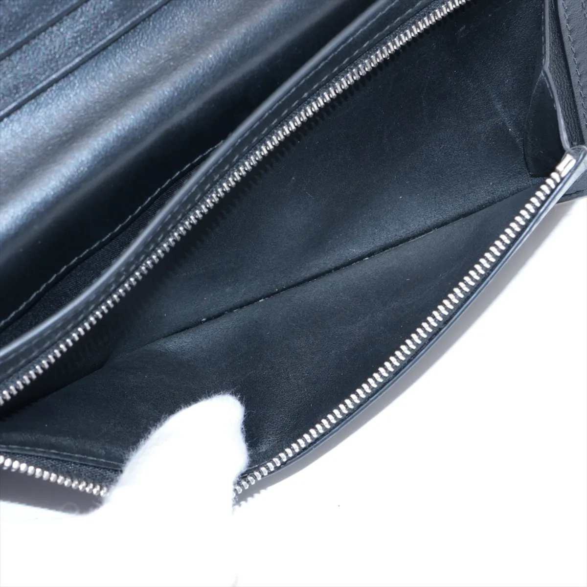 Passport Long Wallet 1 Ticket Leather Long Wallet Black — view 6