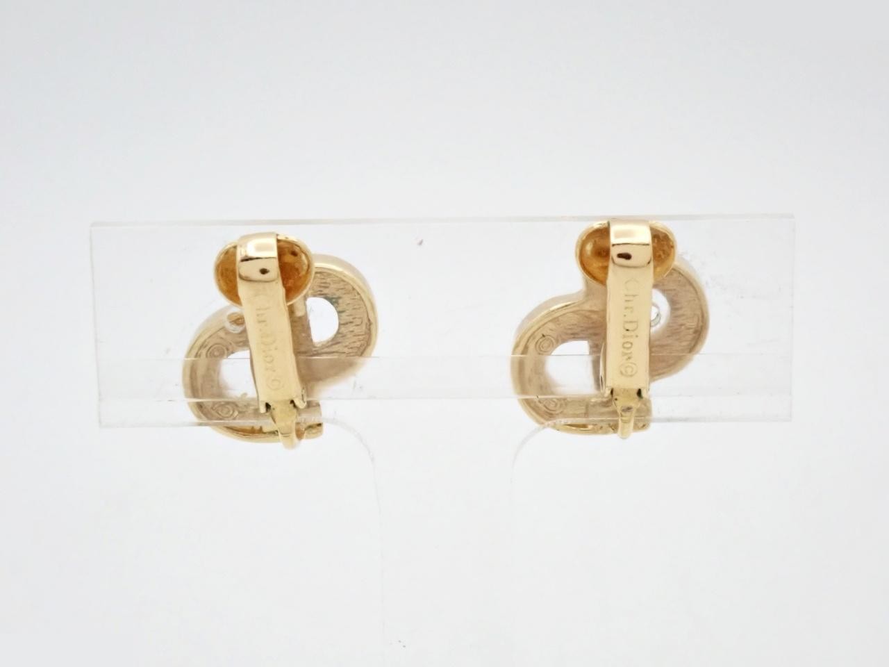 CD logo rhinestone earrings — view 2