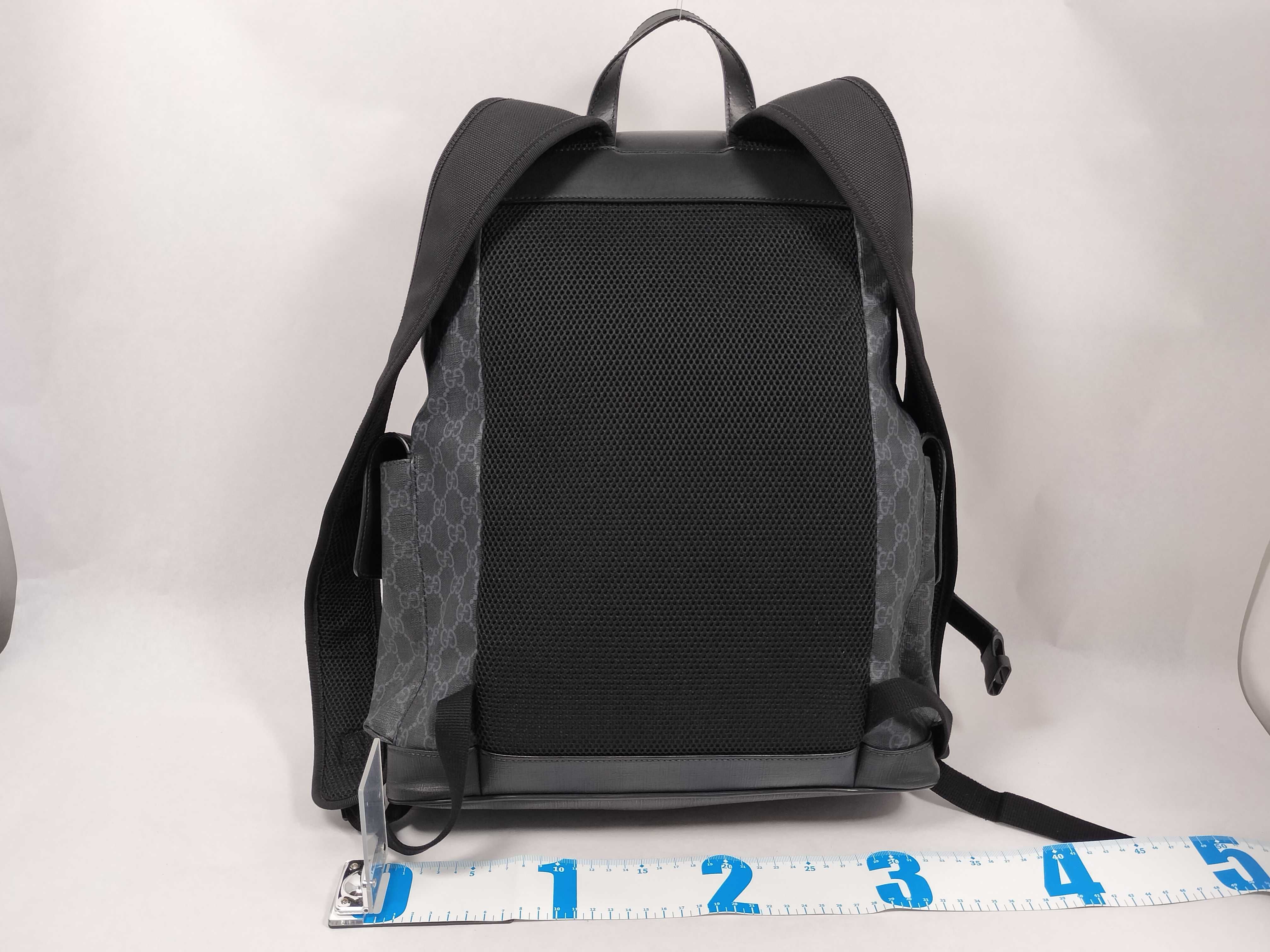 GG Supreme PVC x Leather Backpack/Rucksack, Black, 495563 — view 2
