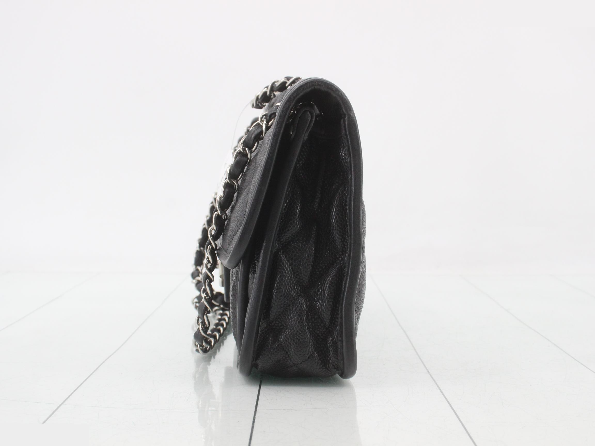 Caviar Skin Double Pocket Matelassé Shoulder Bag — view 3