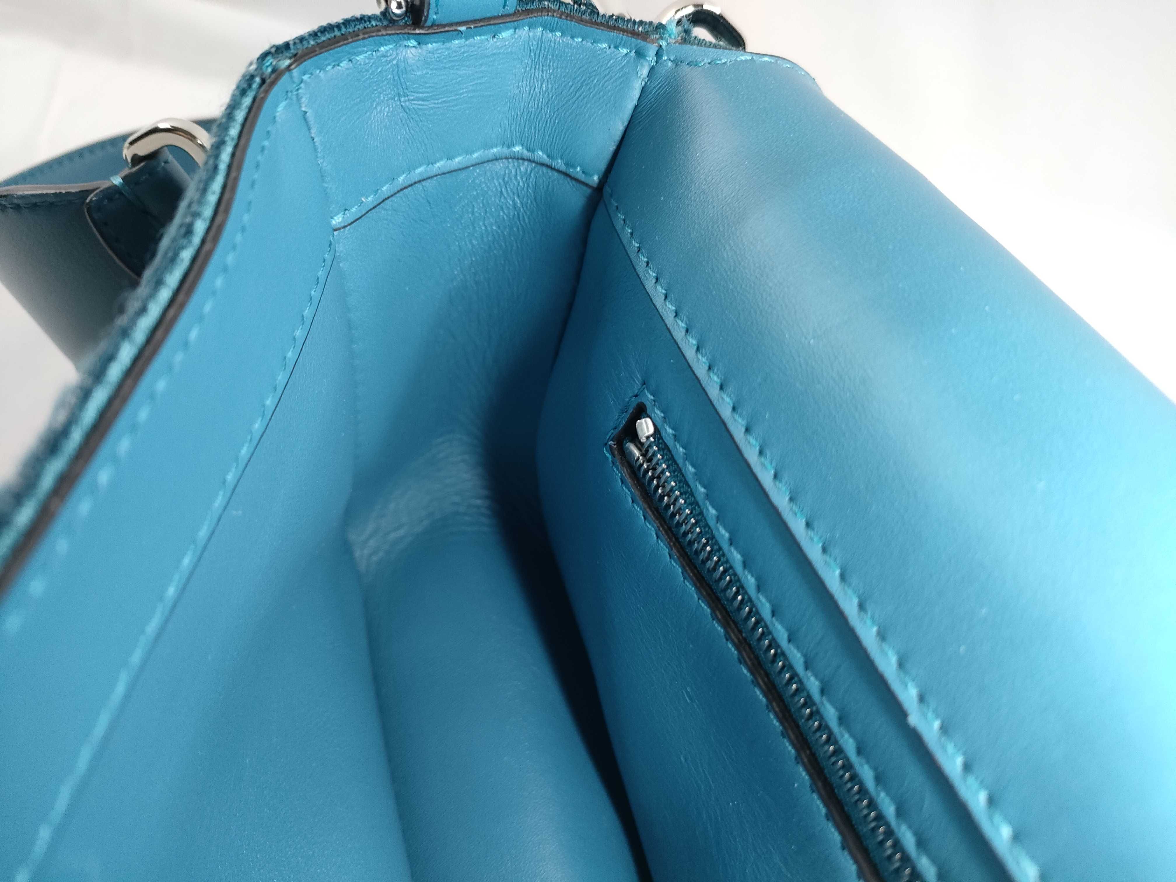 Fur x Beads x Leather 2-Way Shoulder Bag, Blue, 8BR796 (Shoulder Bag) — view 11